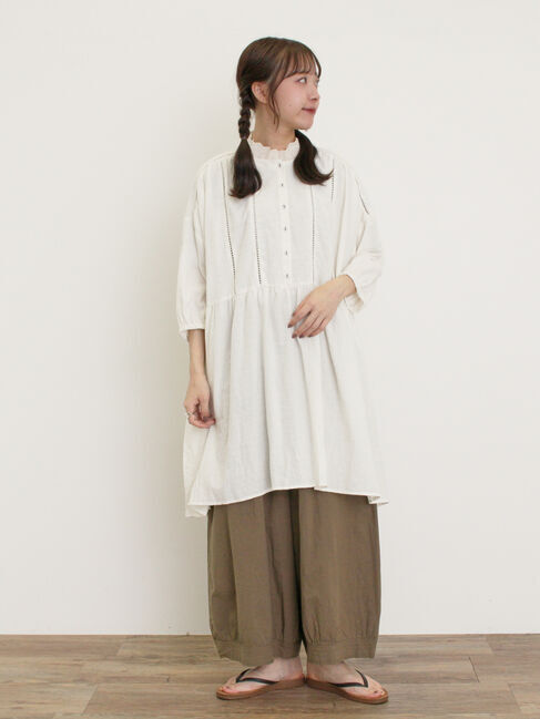 Samansa Mos2「はしごレースふんわりチュニック」|シャツ・ブラウス|