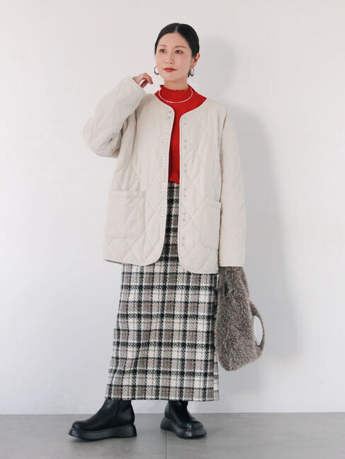 Samansa Mos2 blue「キルトミドルコート」|その他|