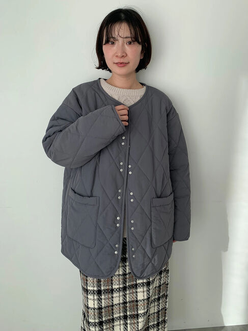 Samansa Mos2 blue「キルトミドルコート」|その他|