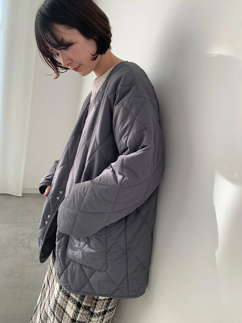 Samansa Mos2 blue「キルトミドルコート」|その他|