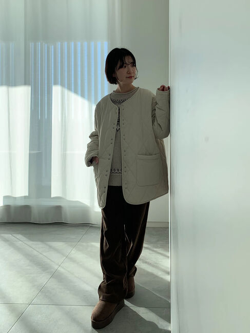 Samansa Mos2 blue「キルトミドルコート」|その他|