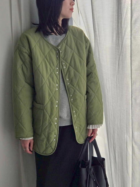 Samansa Mos2 blue「キルトミドルコート」|その他|