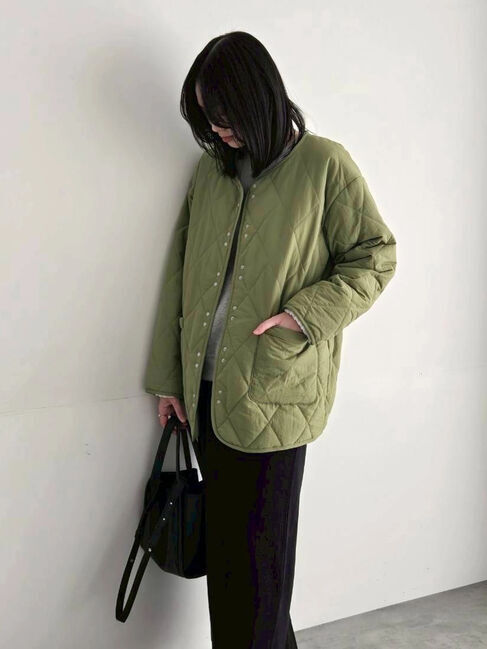 Samansa Mos2 blue「キルトミドルコート」|その他|