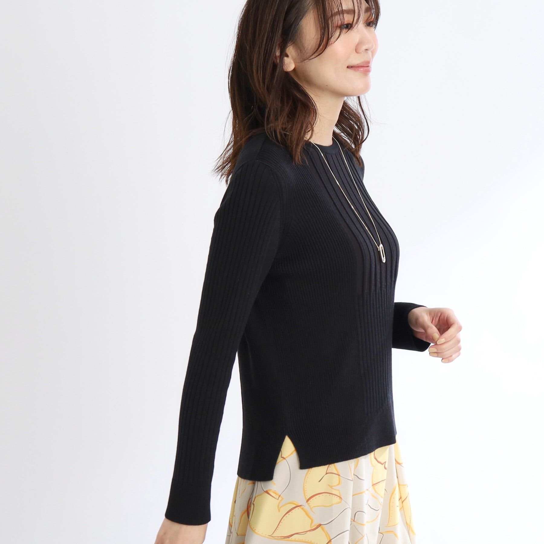 Reflect「【洗える】ラウンドネックリブニット」|ニット・セーター|