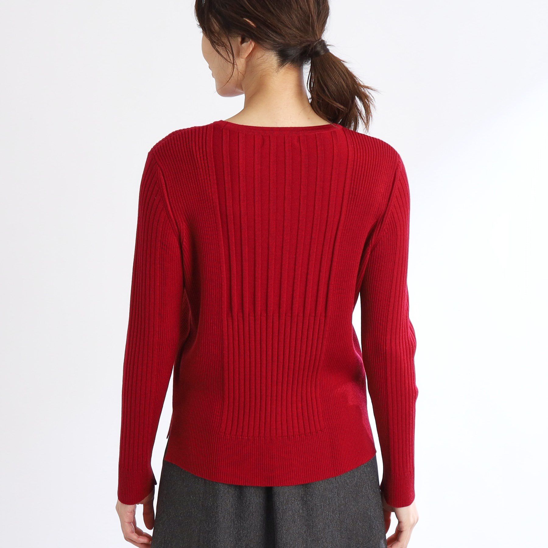 Reflect「【洗える】ラウンドネックリブニット」|ニット・セーター|