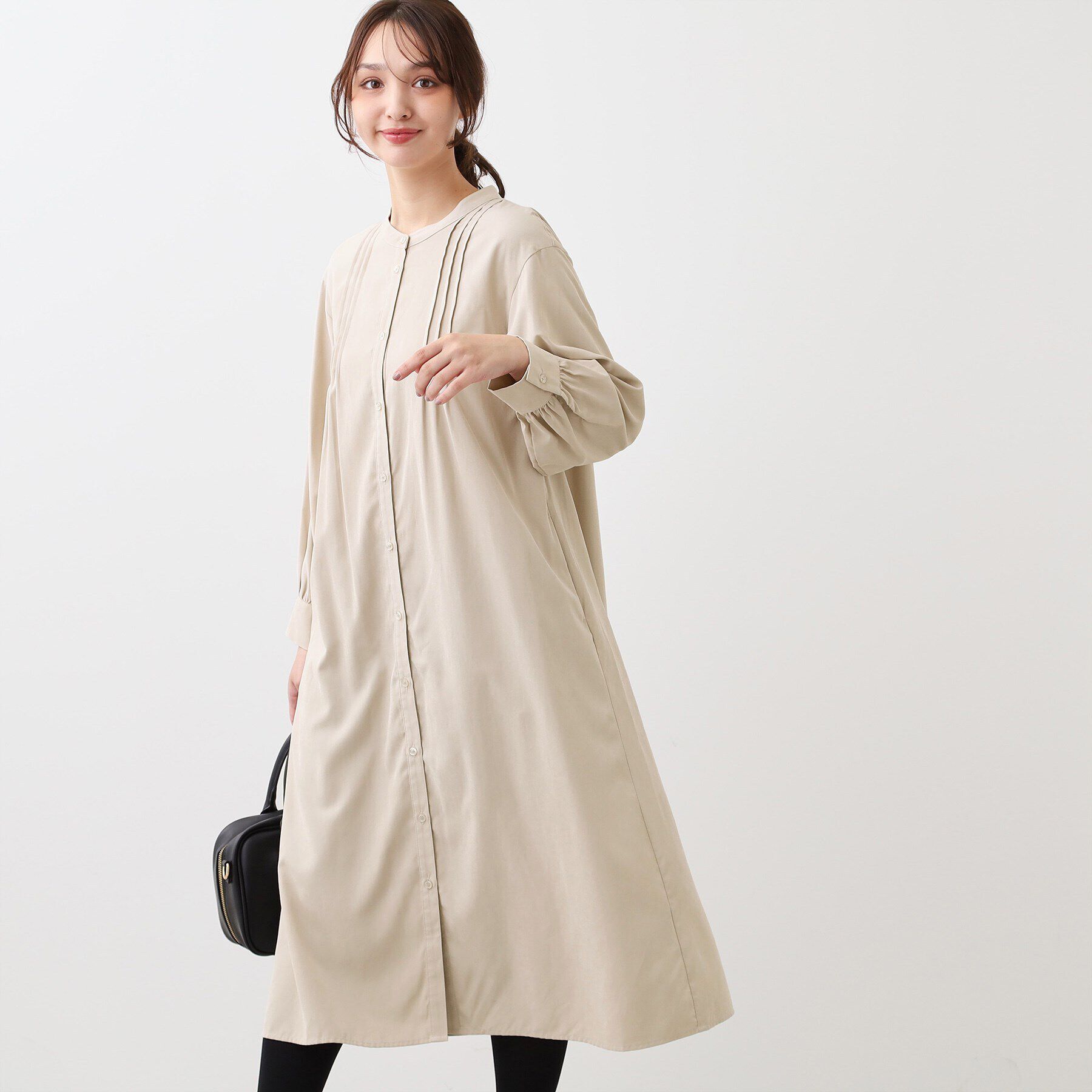 Reflect「【E‐QUALITY／手洗い可】リラクシーバンドカラーワンピース」|ワンピース|