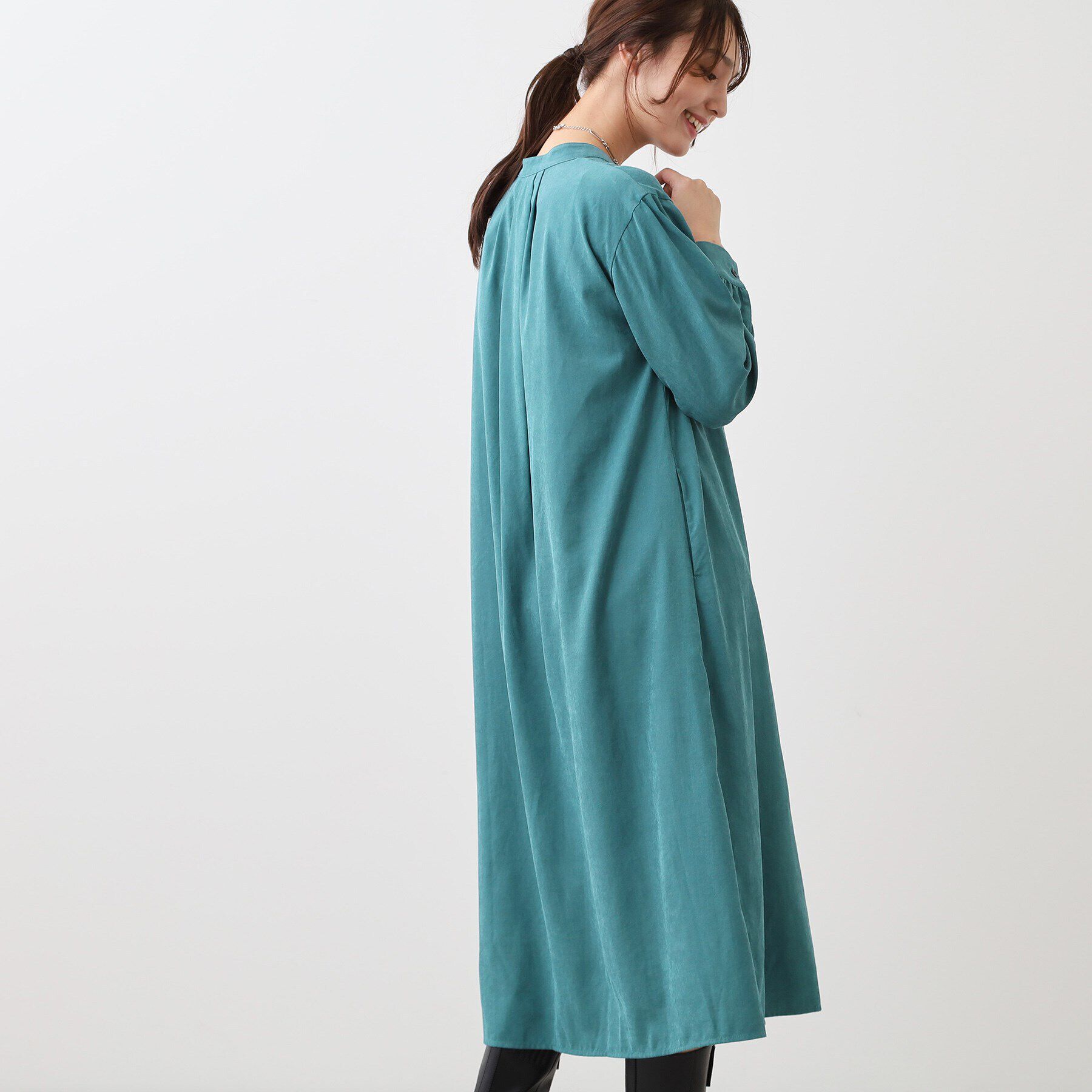 Reflect「【E‐QUALITY／手洗い可】リラクシーバンドカラーワンピース」|ワンピース|