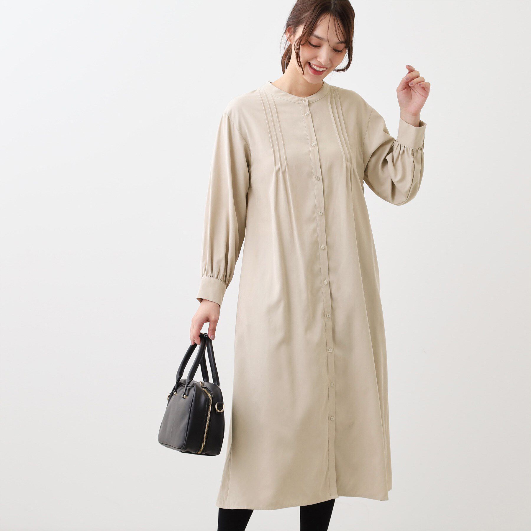 Reflect「【E‐QUALITY／手洗い可】リラクシーバンドカラーワンピース」|ワンピース|