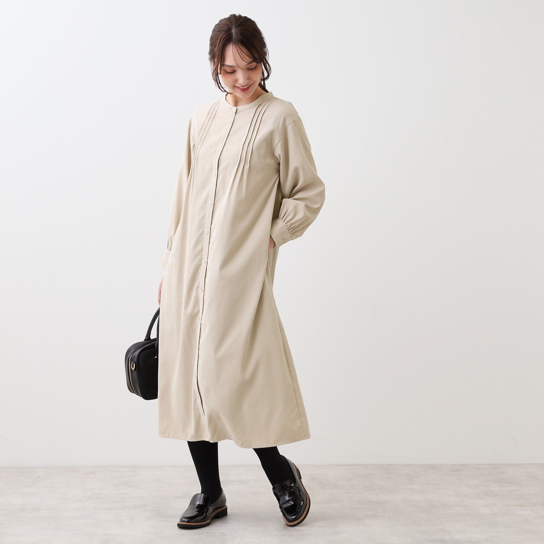 Reflect「【E‐QUALITY／手洗い可】リラクシーバンドカラーワンピース」|ワンピース|