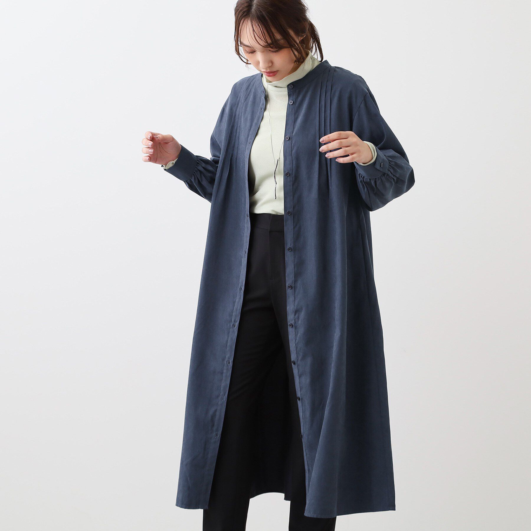 Reflect「【E‐QUALITY／手洗い可】リラクシーバンドカラーワンピース」|ワンピース|