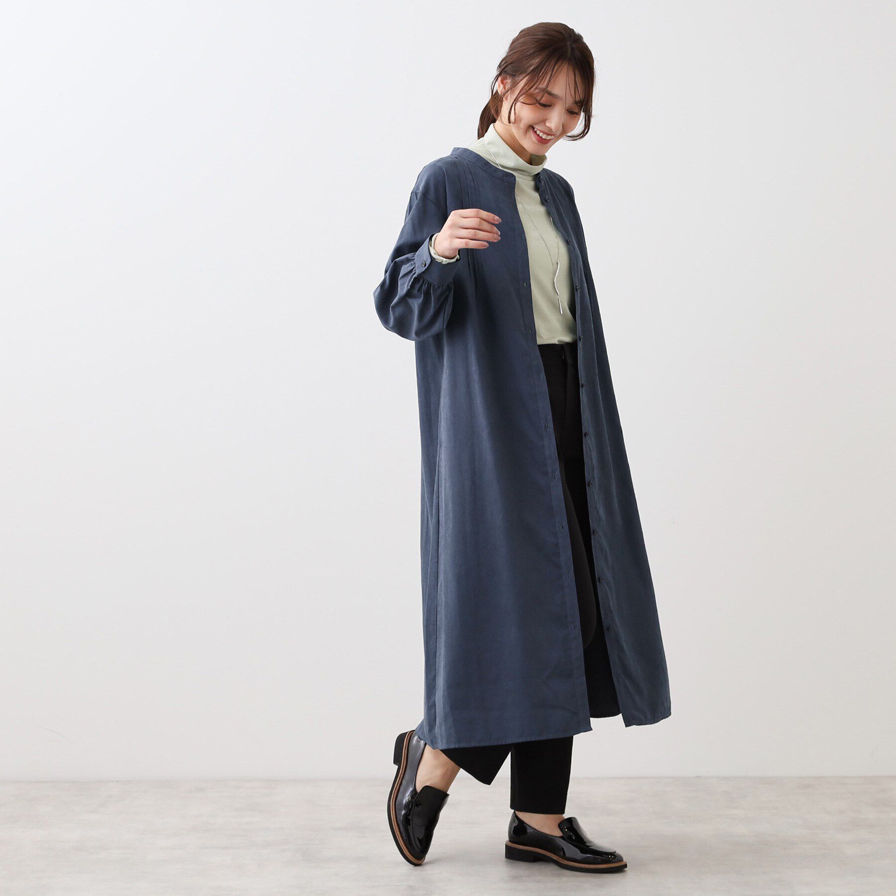 Reflect「【E‐QUALITY／手洗い可】リラクシーバンドカラーワンピース」|ワンピース|