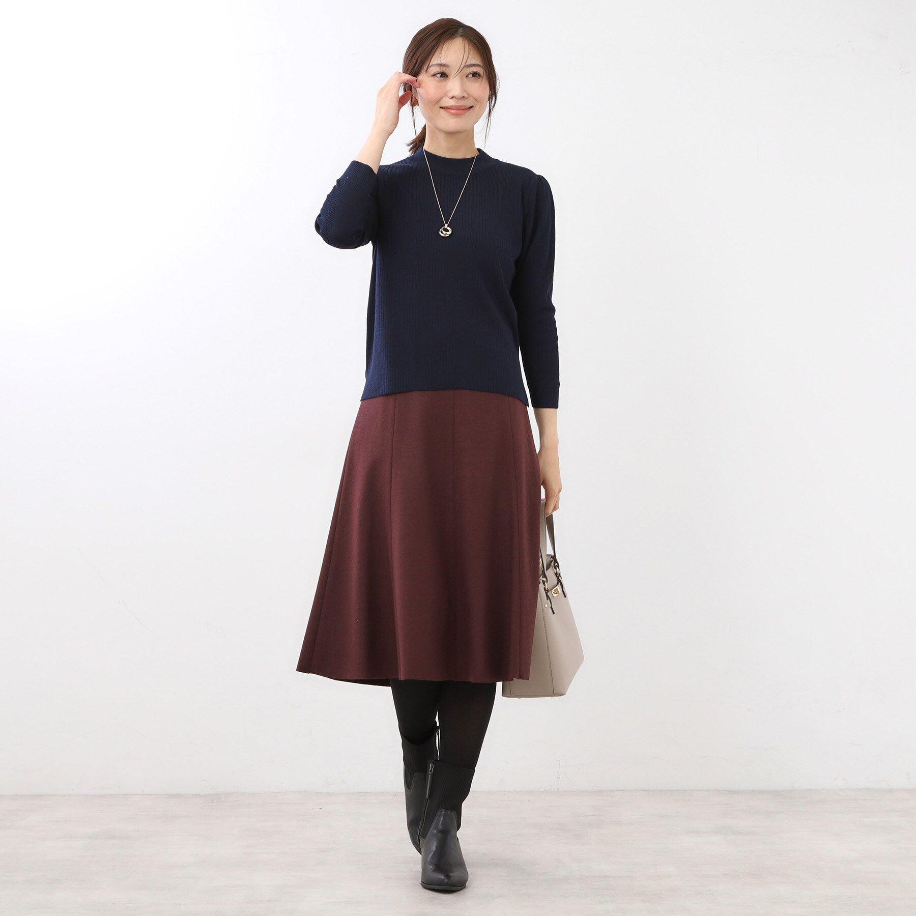 Reflect「【選べる5色／アンサンブル可】プチハイネックリブニット」|ニット・セーター|