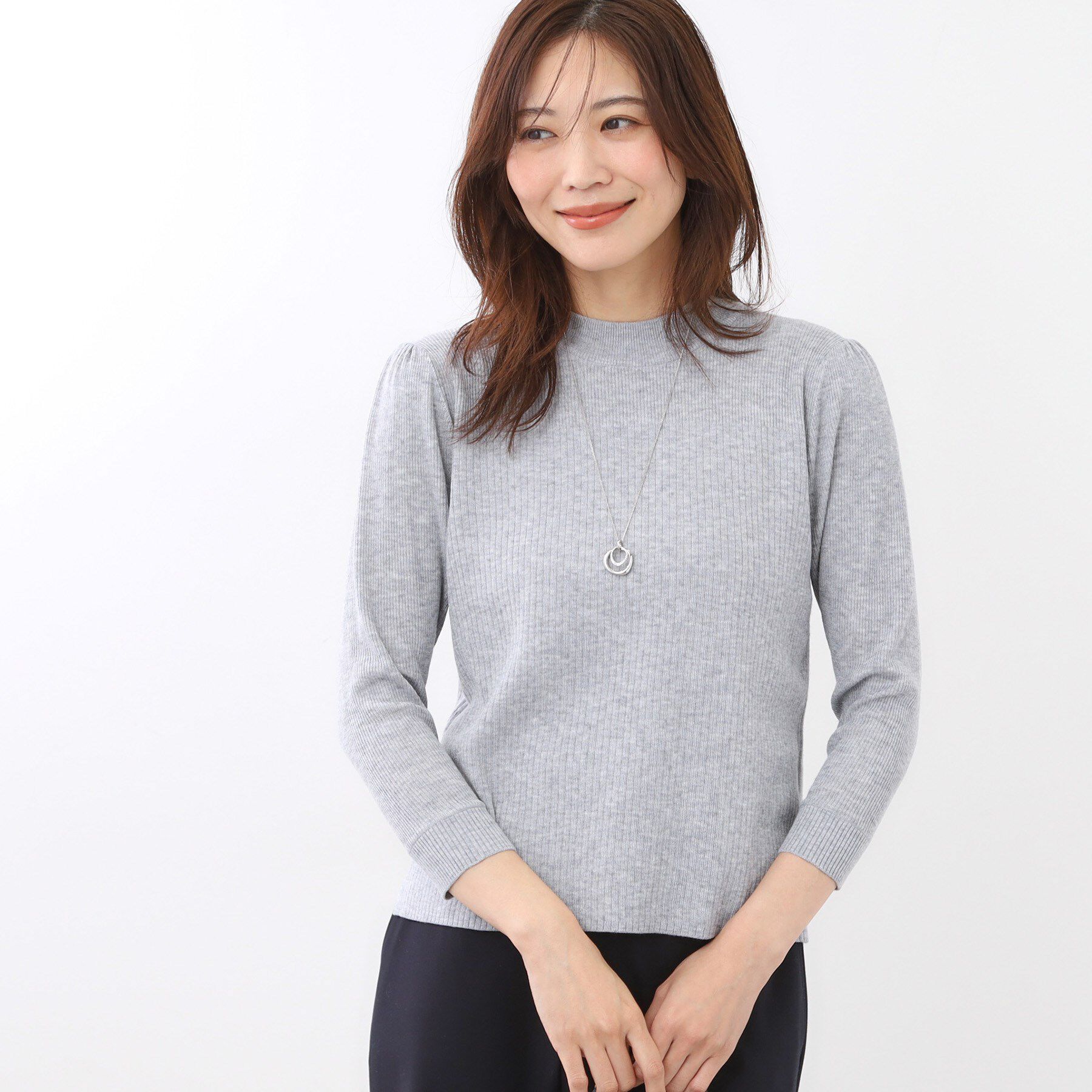 Reflect「【選べる5色／アンサンブル可】プチハイネックリブニット」|ニット・セーター|