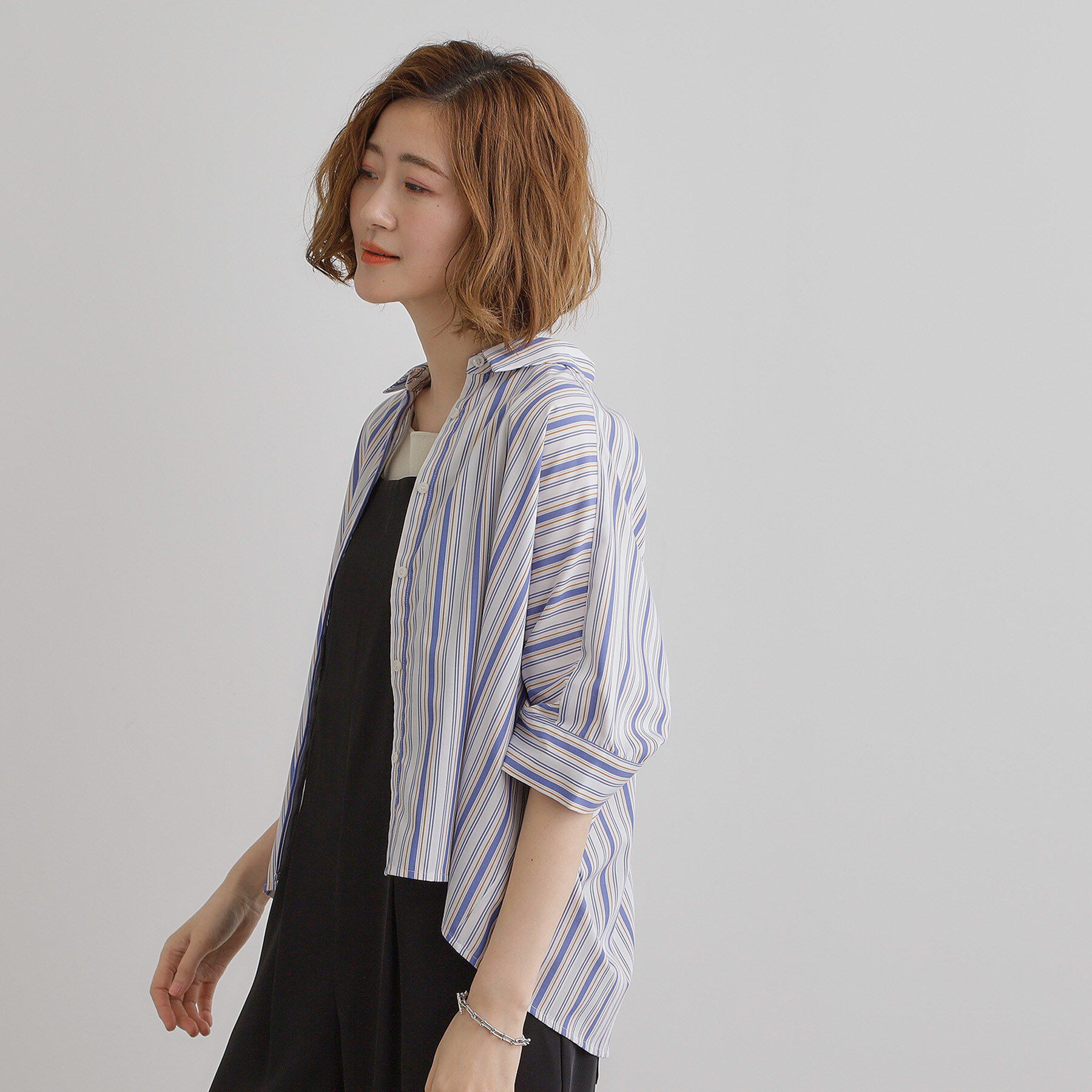 grove「【夏に嬉しい機能付き】ドルマンクロップドシャツ」|シャツ・ブラウス|