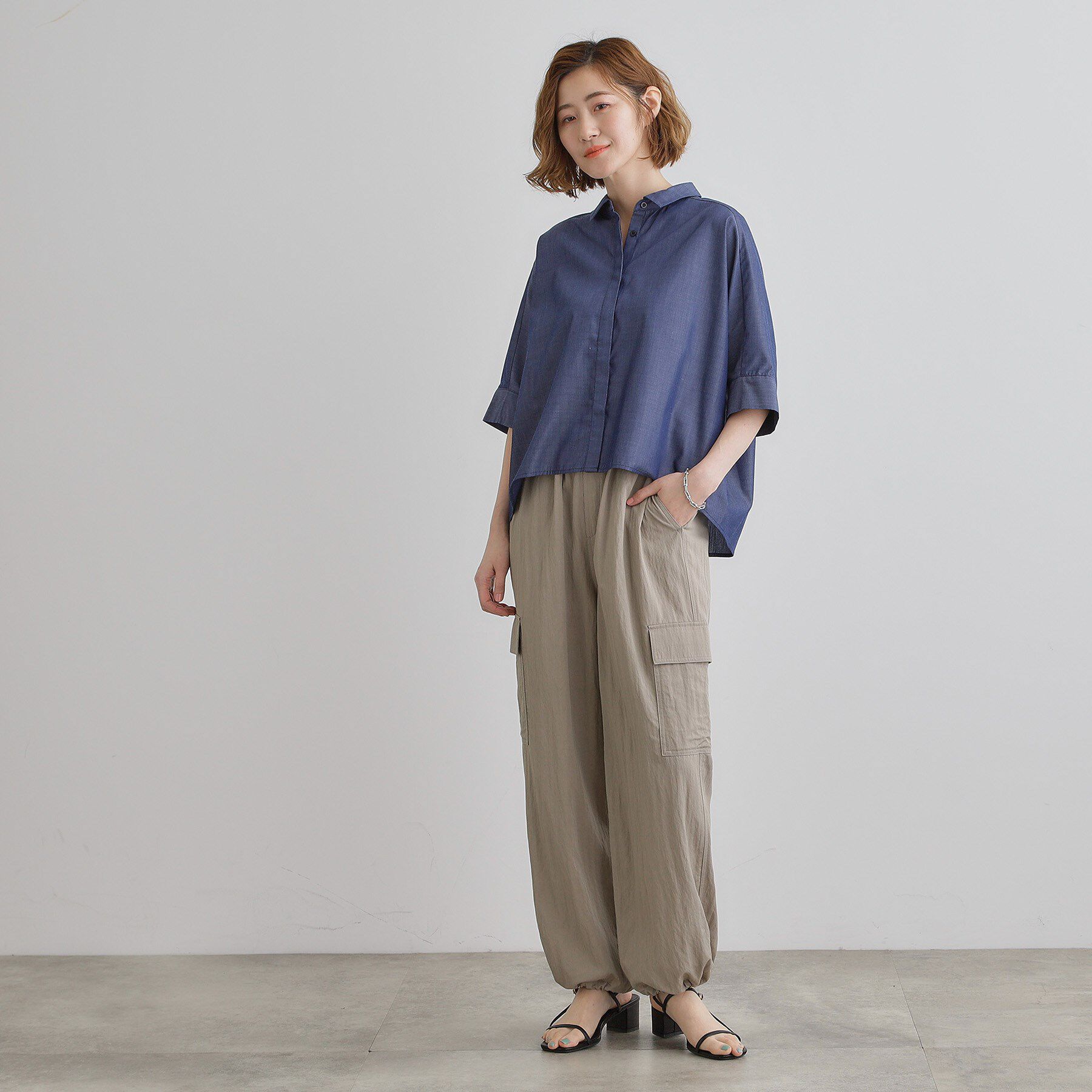 grove「【夏に嬉しい機能付き】ドルマンクロップドシャツ」|シャツ・ブラウス|