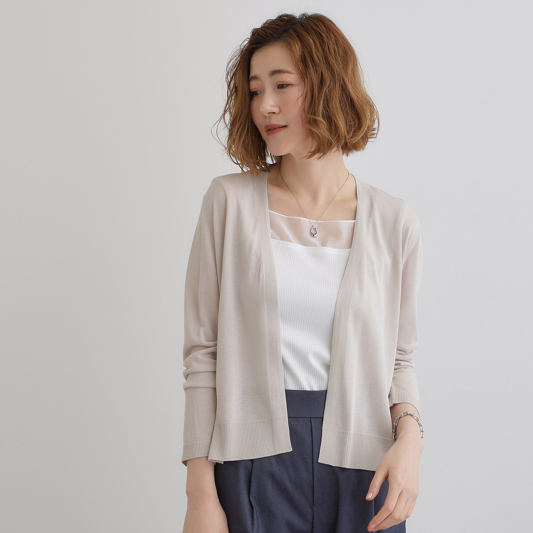 grove「【接触冷感/UVカットetc】夏に嬉しい機能付き！ベーシックショートカーディガン」|カーディガン|