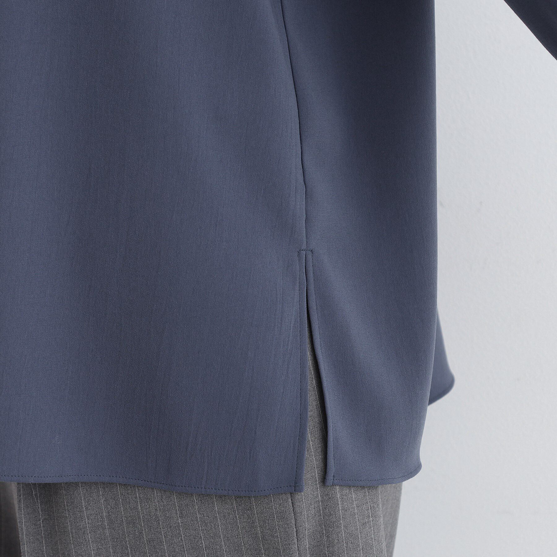 INDIVI「【洗える】リブデザインロングTシャツ」|Tシャツ・カットソー|