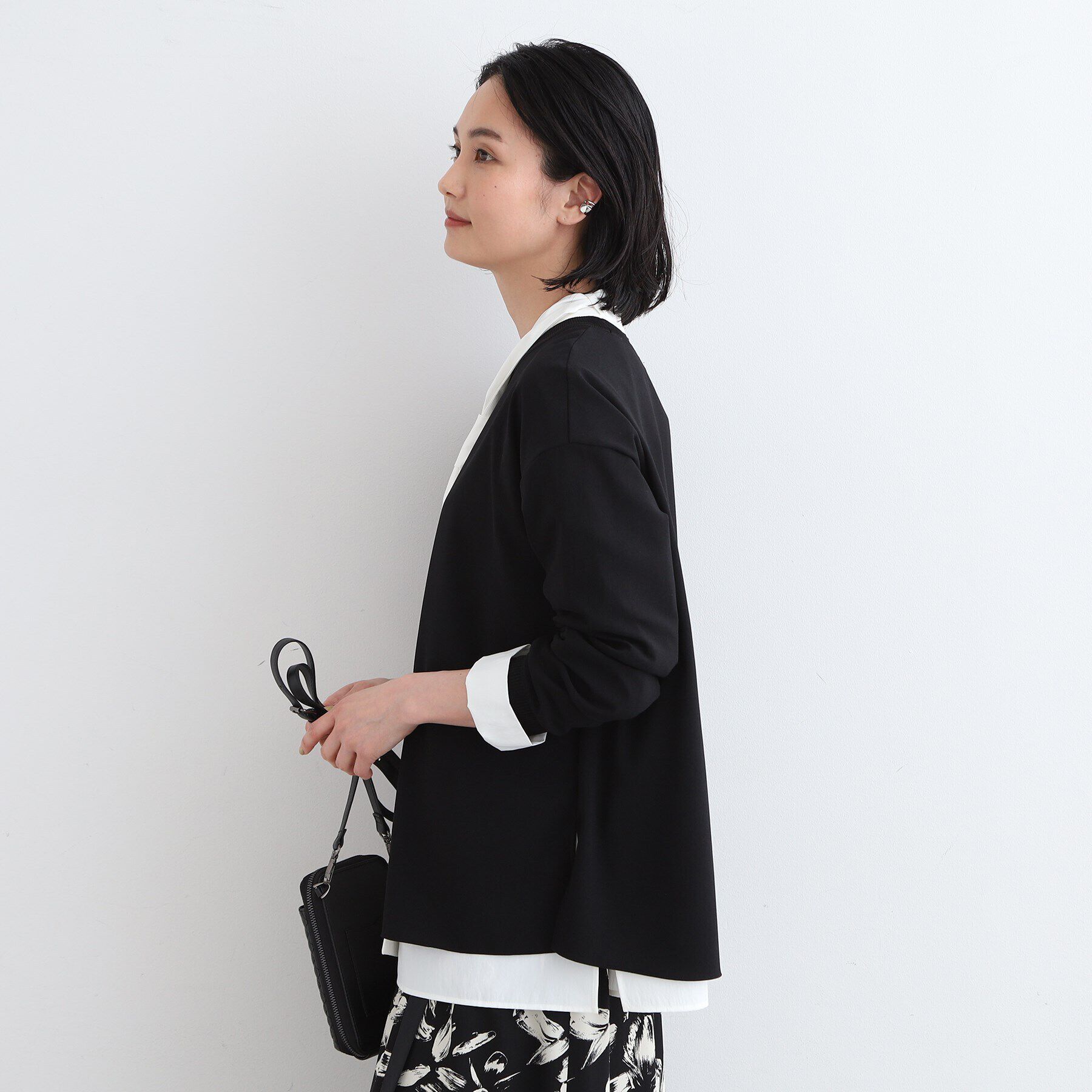 INDIVI「【洗える】リブデザインロングTシャツ」|Tシャツ・カットソー|