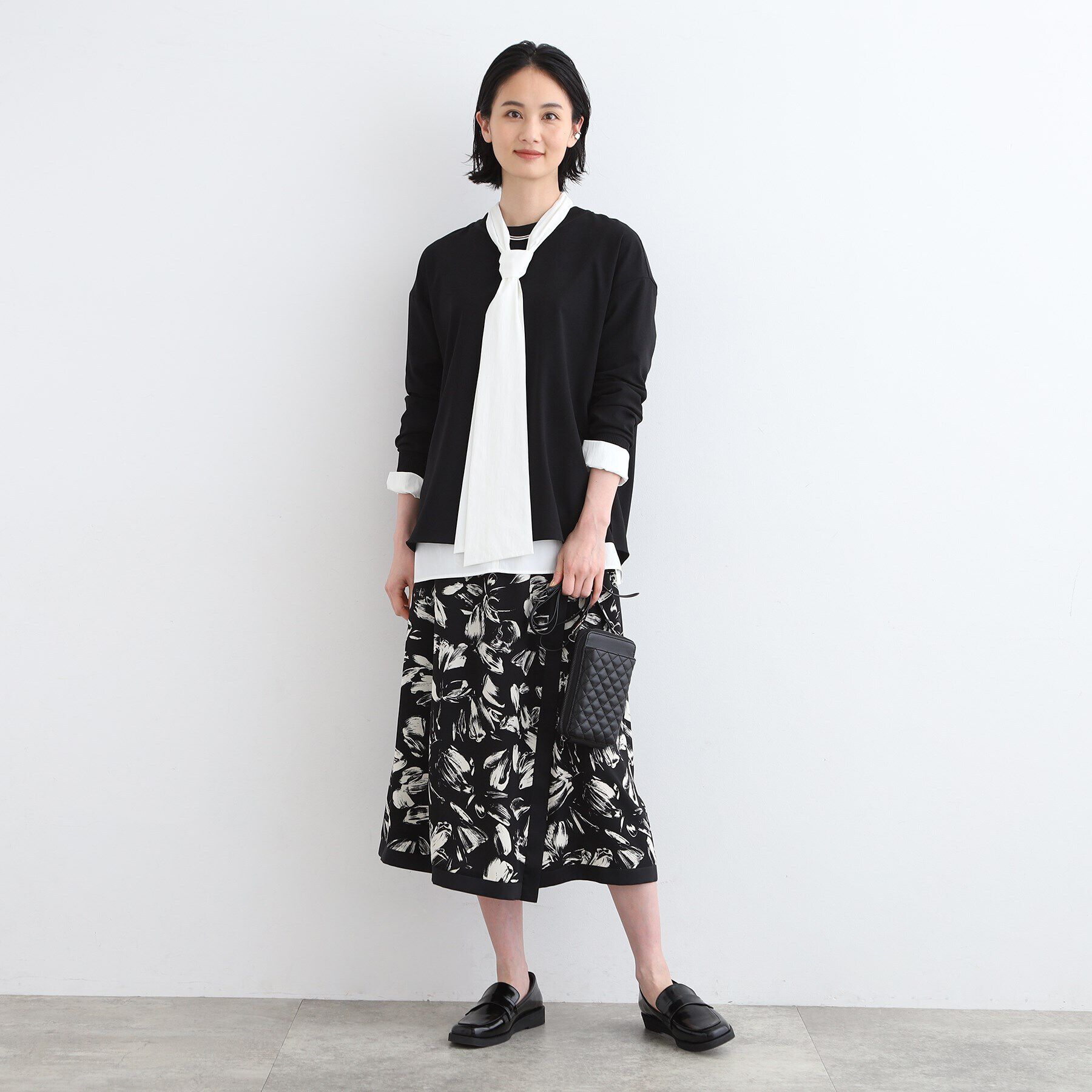 INDIVI「【洗える】リブデザインロングTシャツ」|Tシャツ・カットソー|