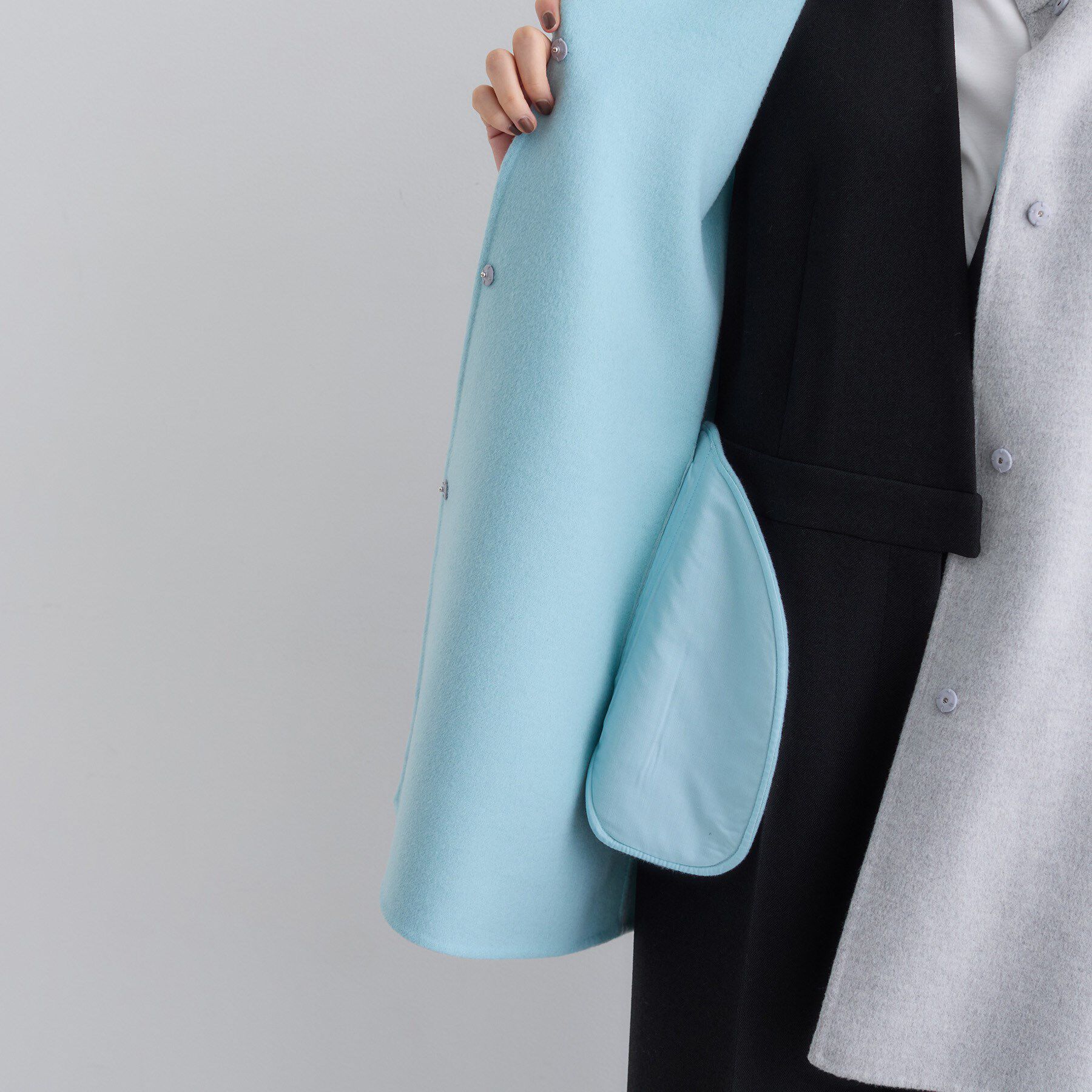 INDIVI「【配色デザイン／ミドル丈】ウールリバー テントラインコート」|その他|