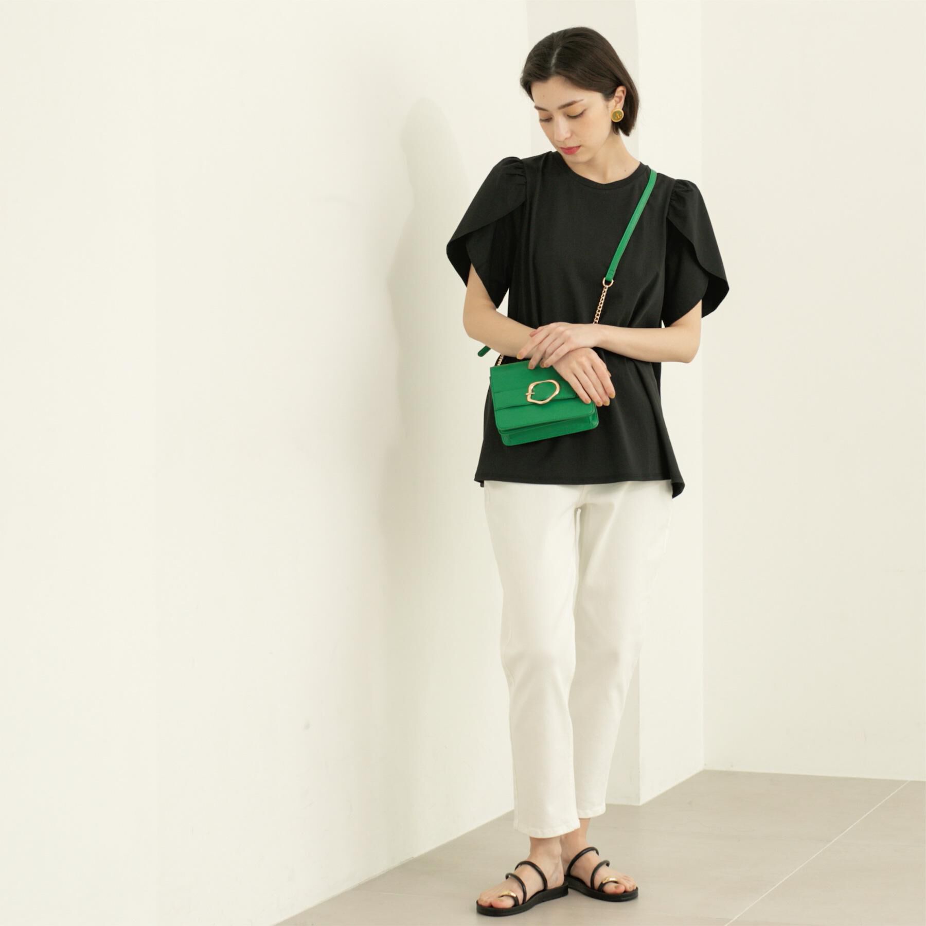 OPAQUE.CLIP「チューリップスリーブドッキングカットソー【洗濯機洗い可/接触冷感】」|Tシャツ・カットソー|