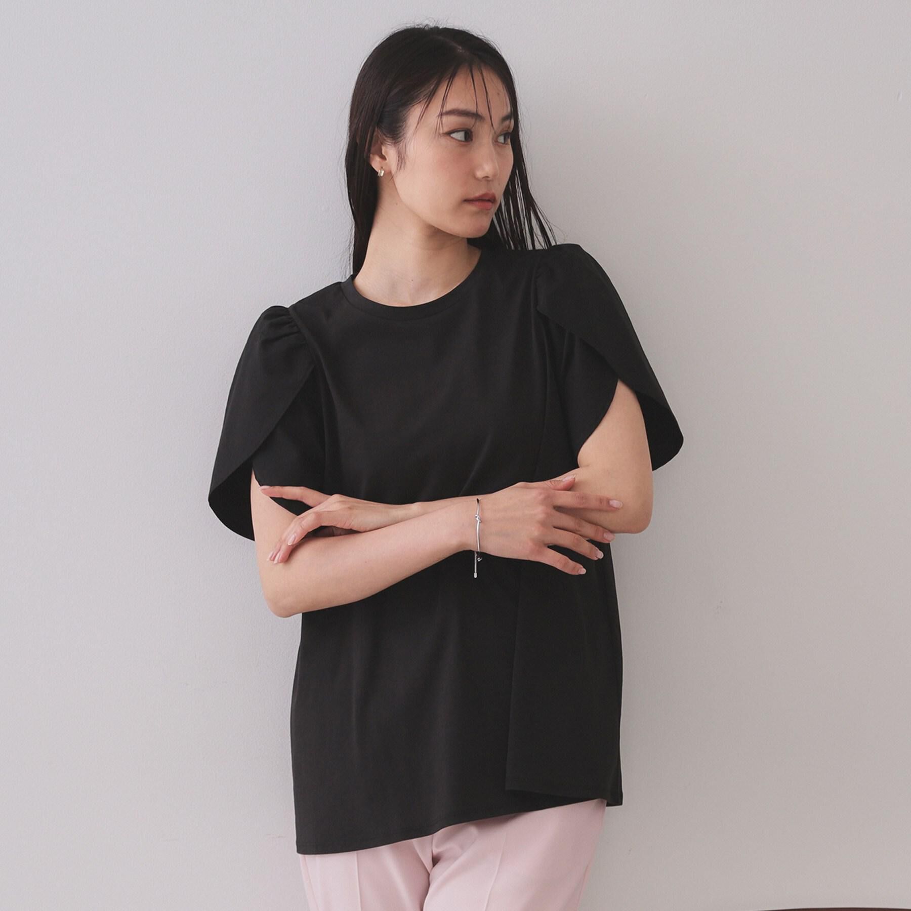 OPAQUE.CLIP「チューリップスリーブドッキングカットソー【洗濯機洗い可/接触冷感】」|Tシャツ・カットソー|