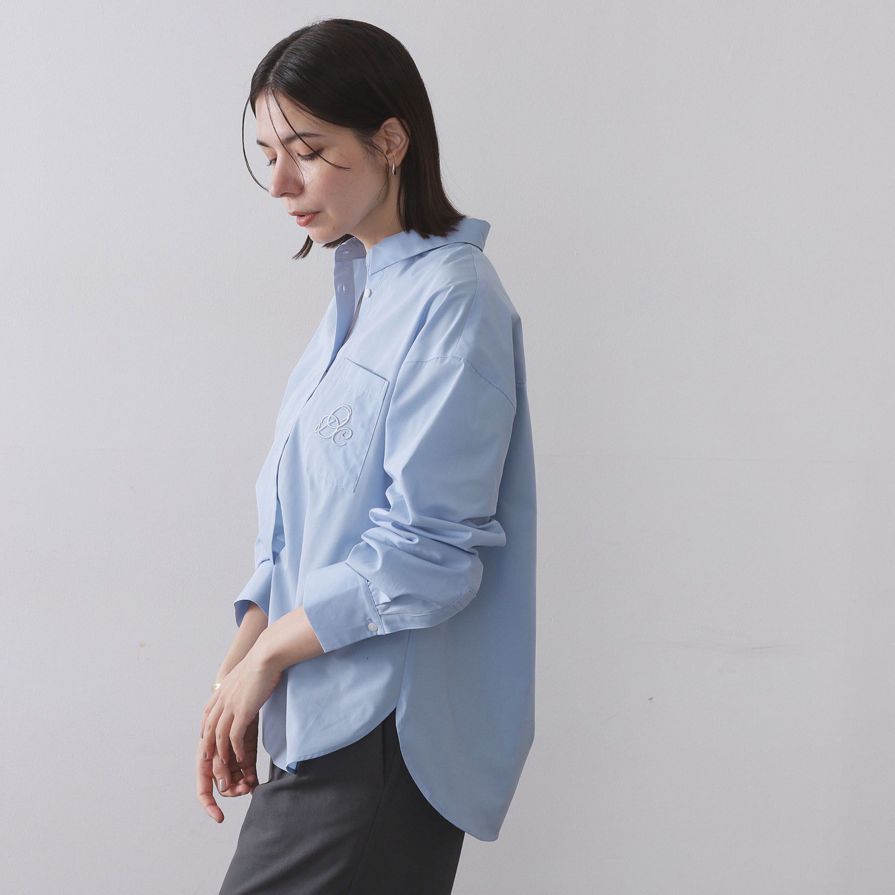 OPAQUE.CLIP「ポケット刺繍レギュラーカラーシャツ【洗濯機OK】」|シャツ・ブラウス|