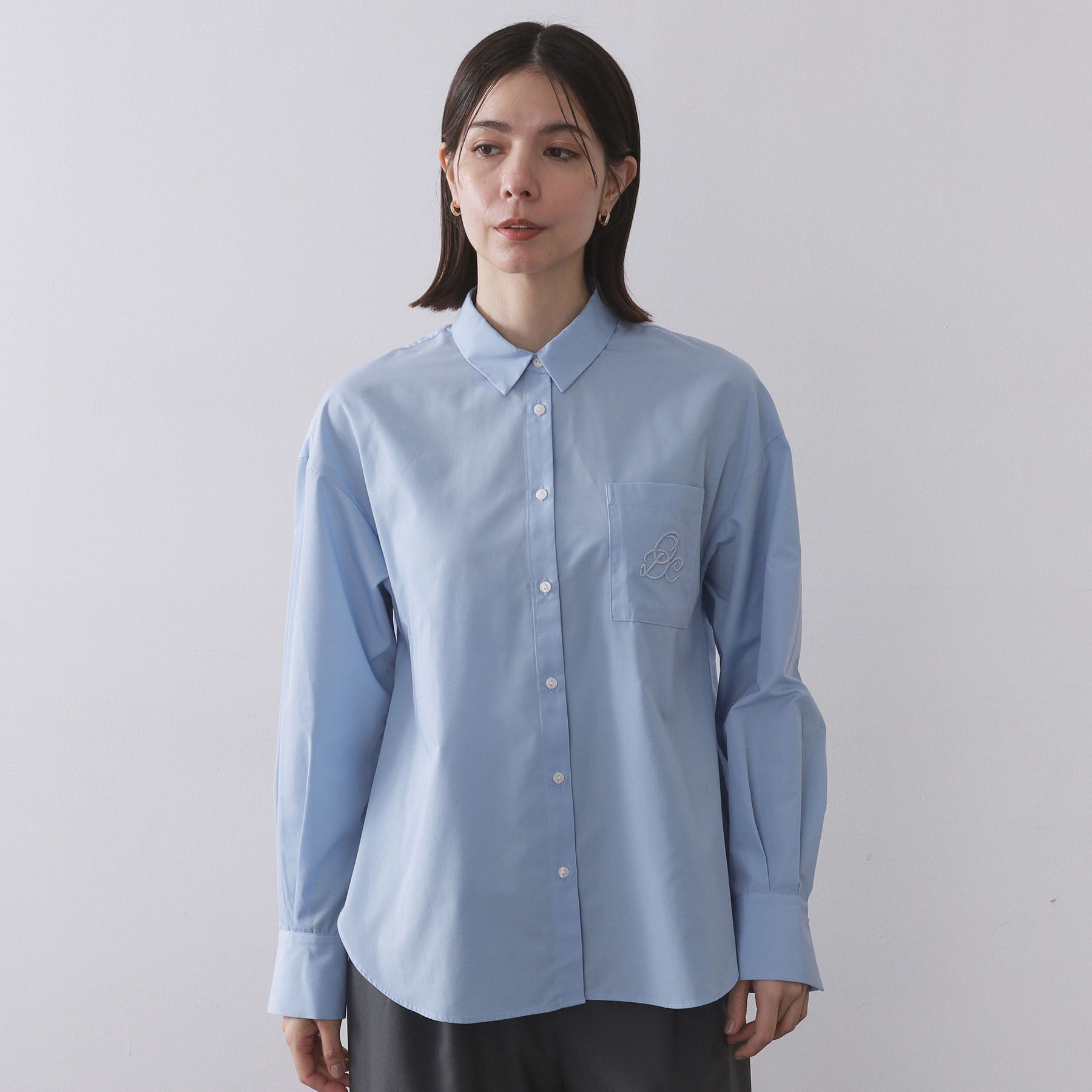 OPAQUE.CLIP「ポケット刺繍レギュラーカラーシャツ【洗濯機OK】」|シャツ・ブラウス|