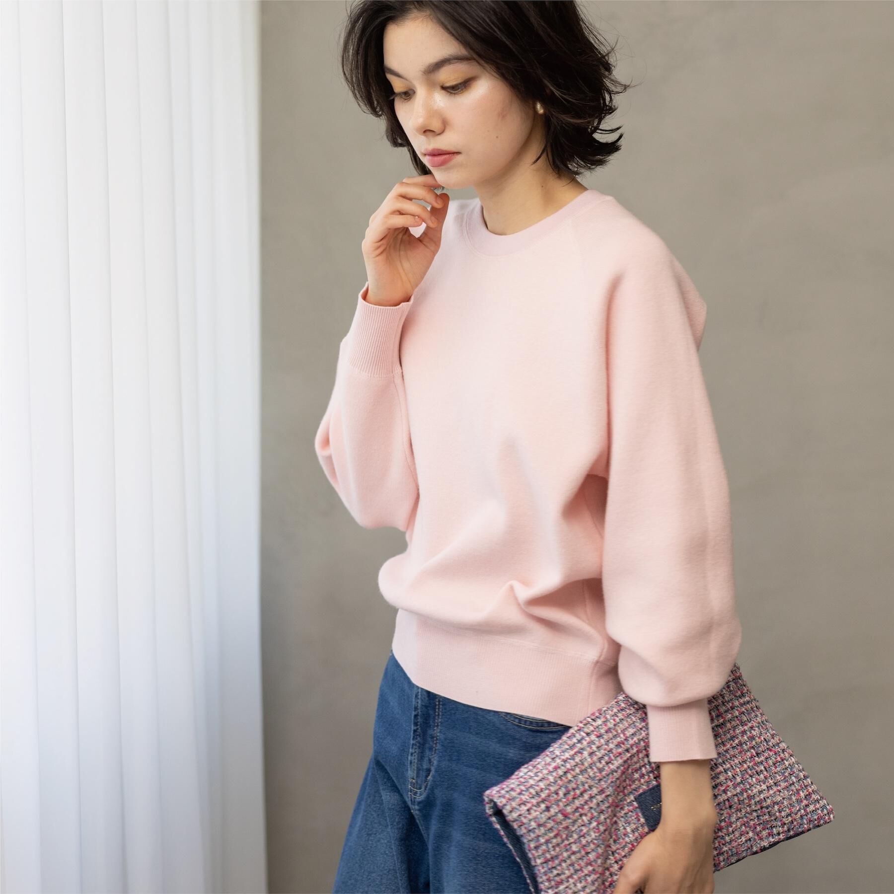 OPAQUE.CLIP「スウェットライクニット【洗濯機OK】」|ニット・セーター|