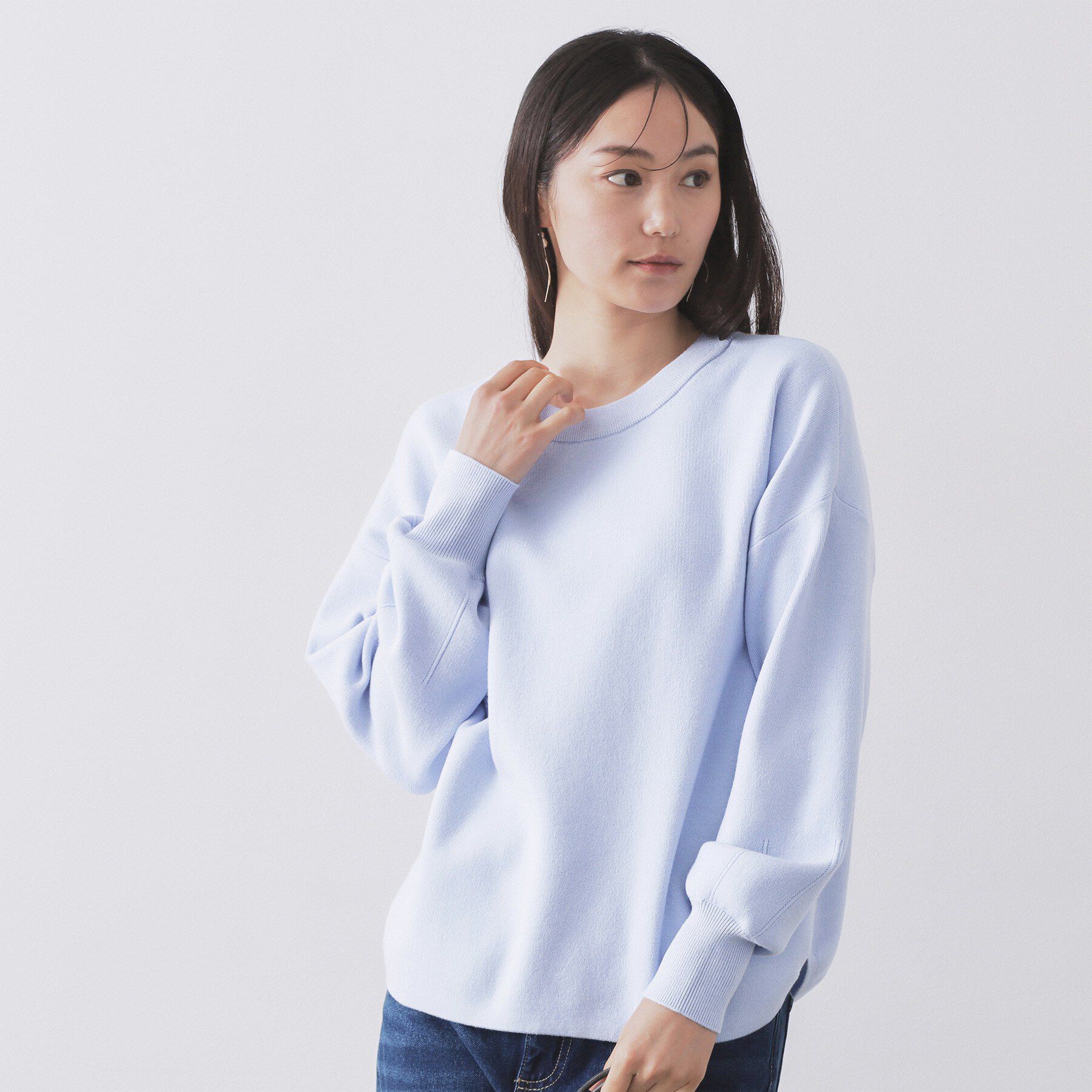 OPAQUE.CLIP「ヘンリーネックニット／前後2WAY【洗濯機OK】」|ニット・セーター|