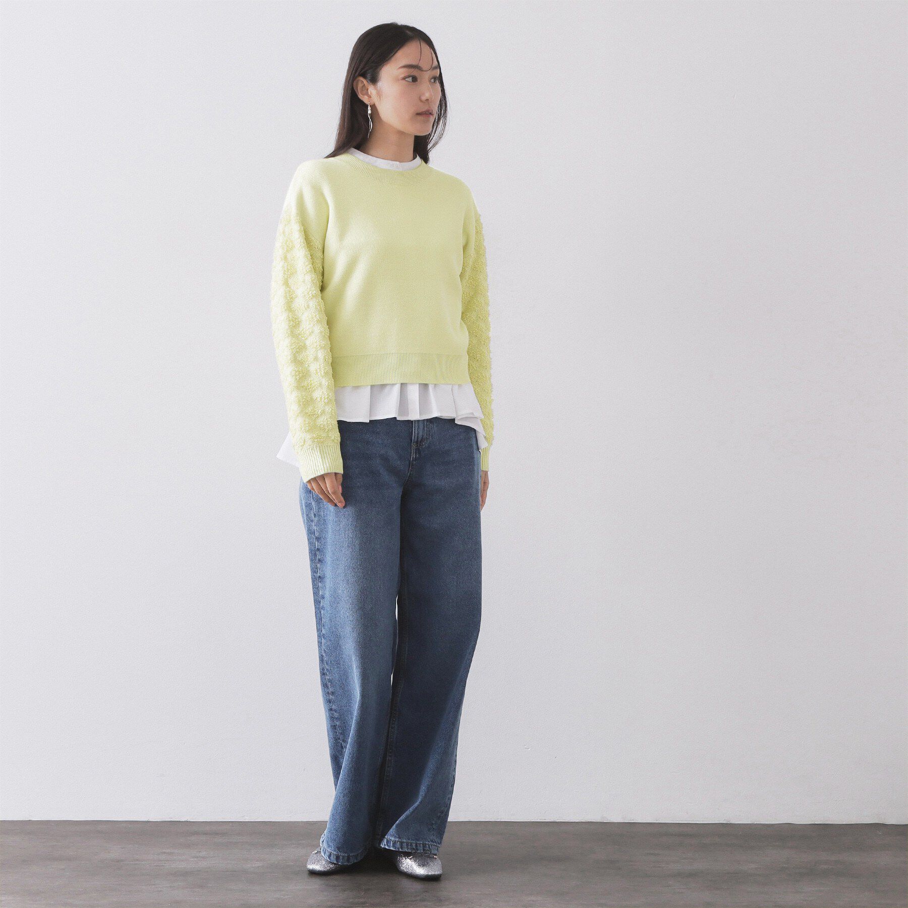 OPAQUE.CLIP「ループヤーンスリーブニット【洗濯機OK】」|ニット・セーター|