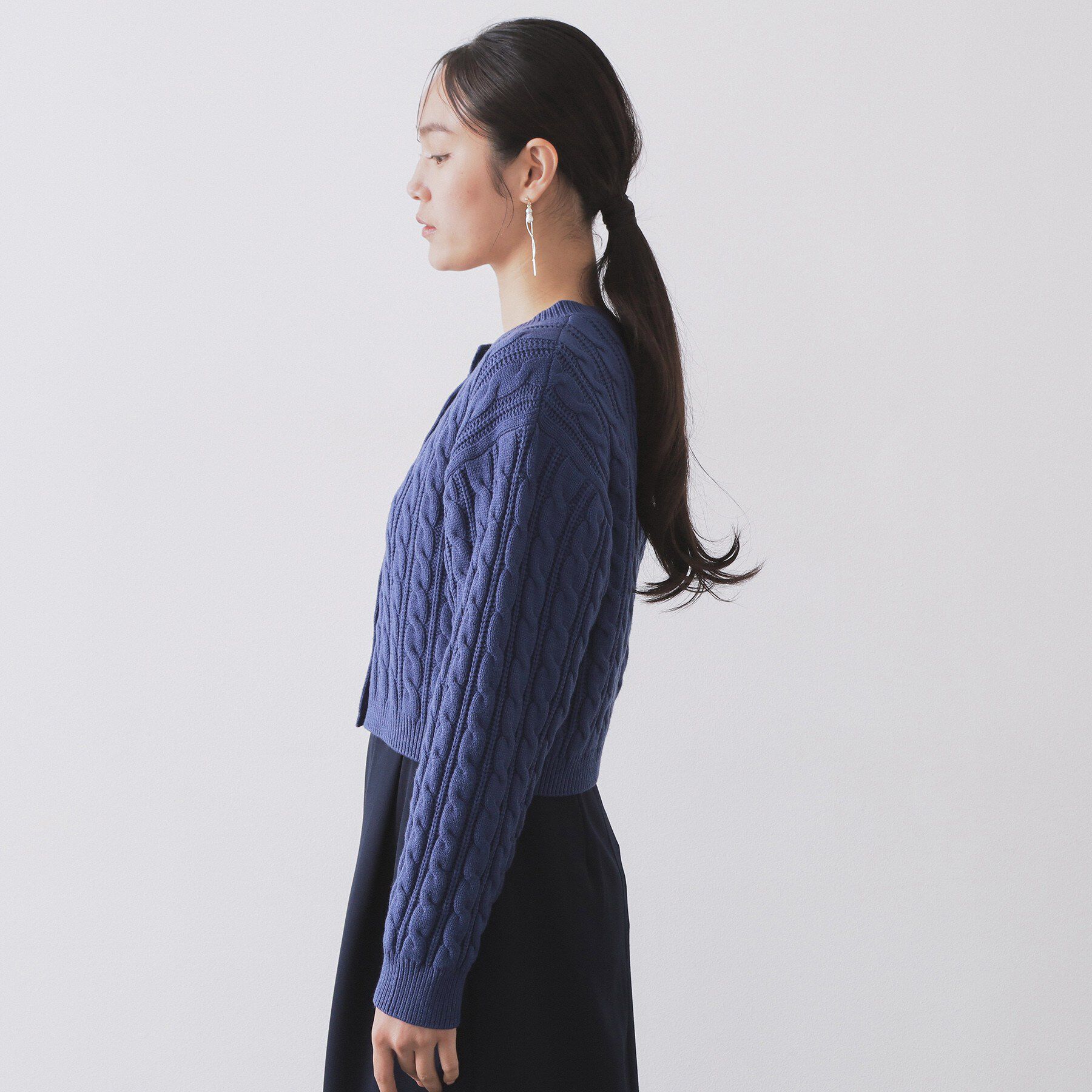 OPAQUE.CLIP「ケーブルミドルゲージニットカーディガン【洗濯機OK】」|カーディガン|