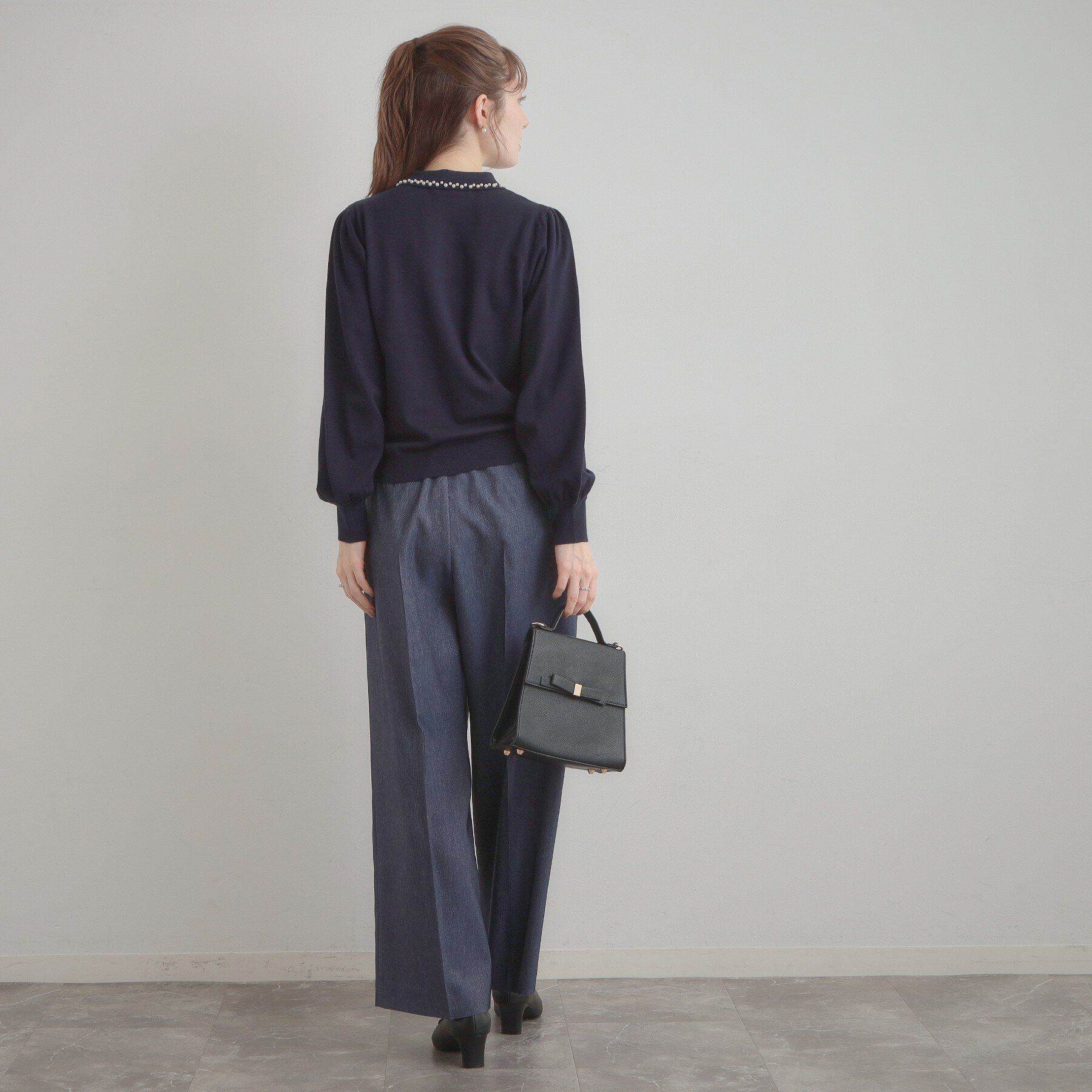 Couture broach「【洗える・着映え】パール調衿ニット」|ニット・セーター|