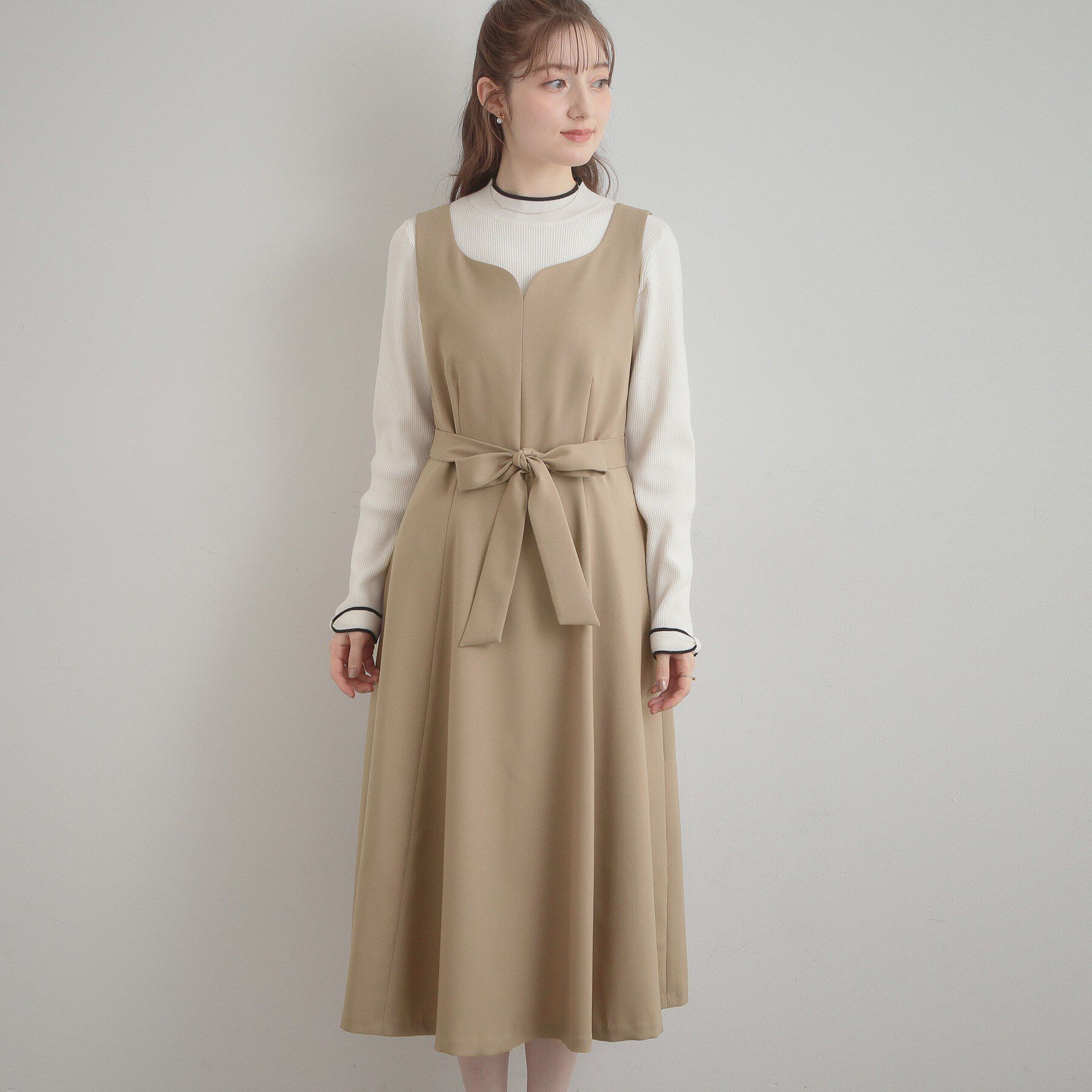 Couture broach「【洗える・ハレの日・通勤】ハートネック フレアージャンスカ」|ワンピース|