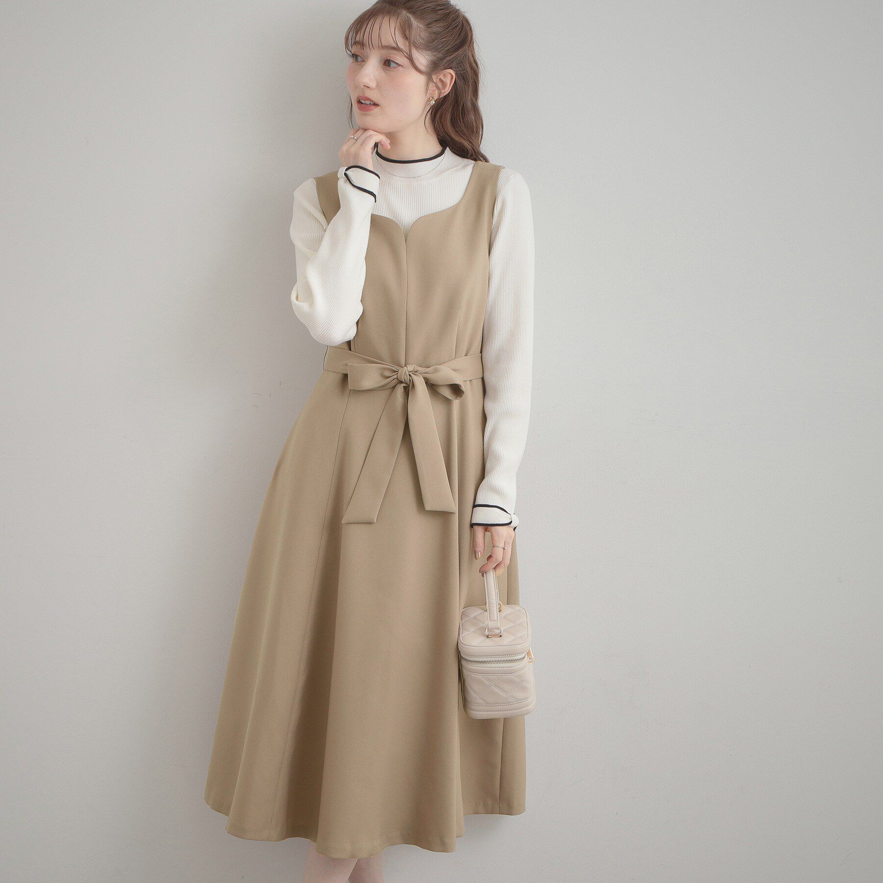 Couture broach「【洗える・ハレの日・通勤】ハートネック フレアージャンスカ」|ワンピース|