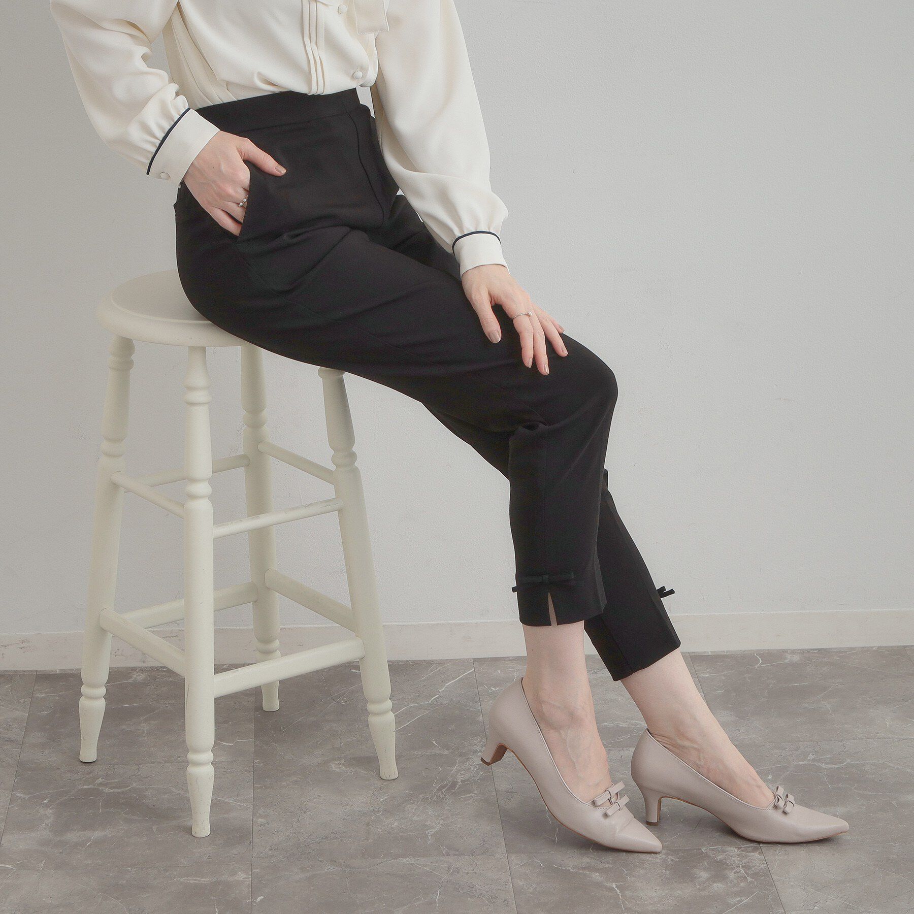 Couture broach「リボンハイパーストレッチパンツ」|その他|ブラック(019)