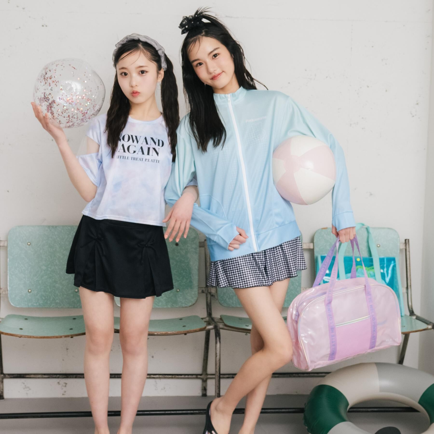 PINK-latte「袖スリットT付タンキニ4点セット」|その他|