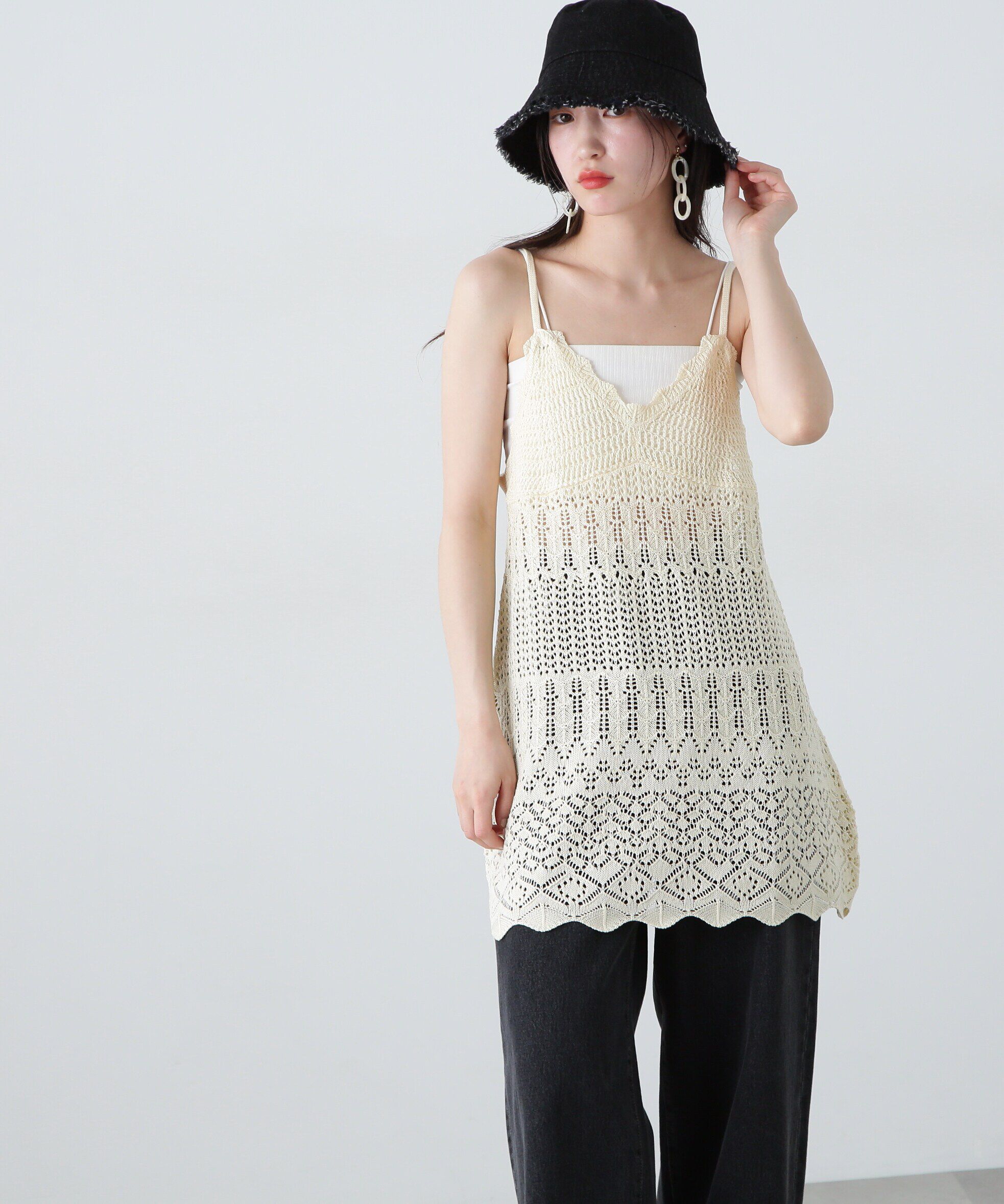  「カギアミ風ニットビスチェ」|ニット・セーター|オフ1