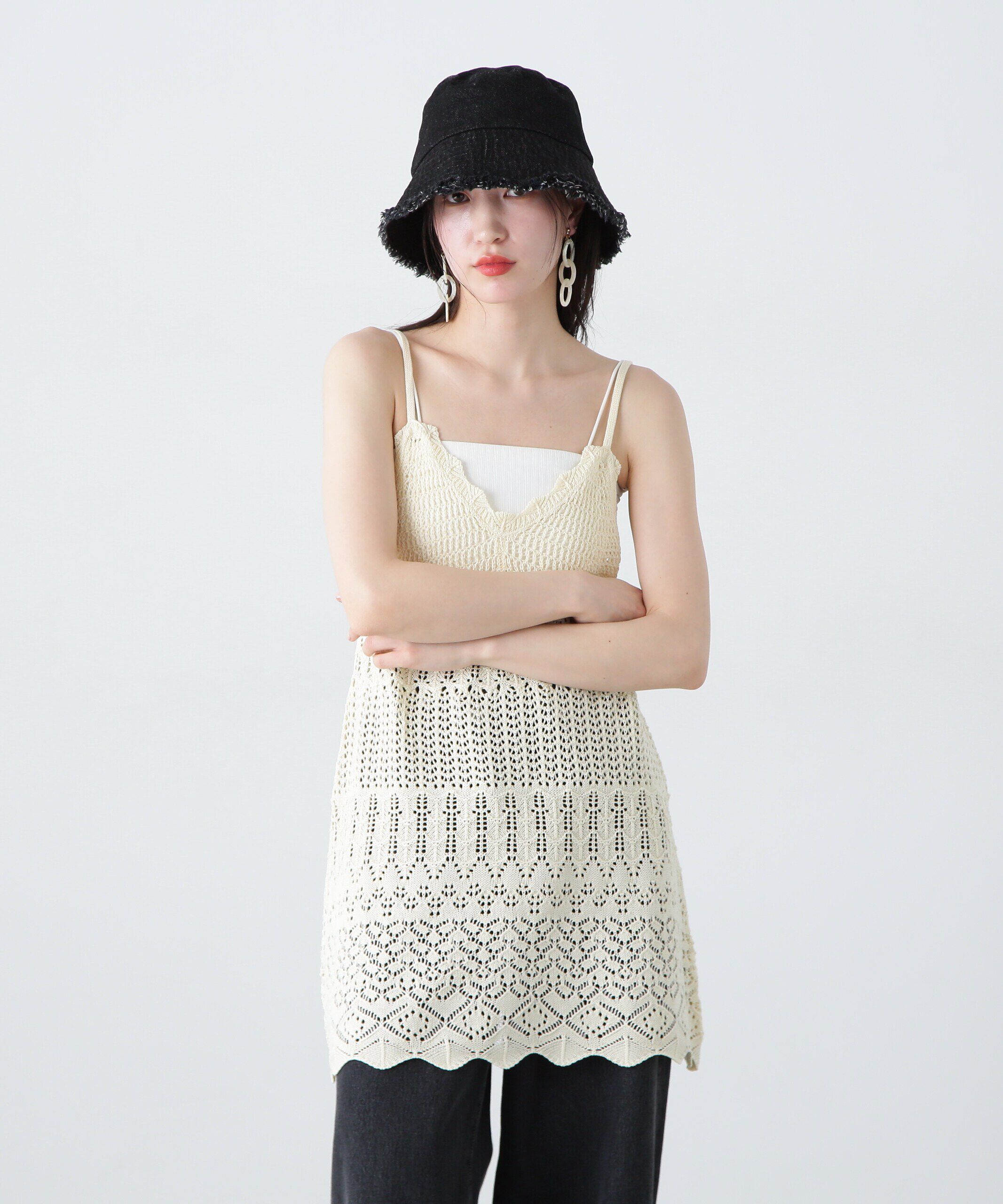  「カギアミ風ニットビスチェ」|ニット・セーター|