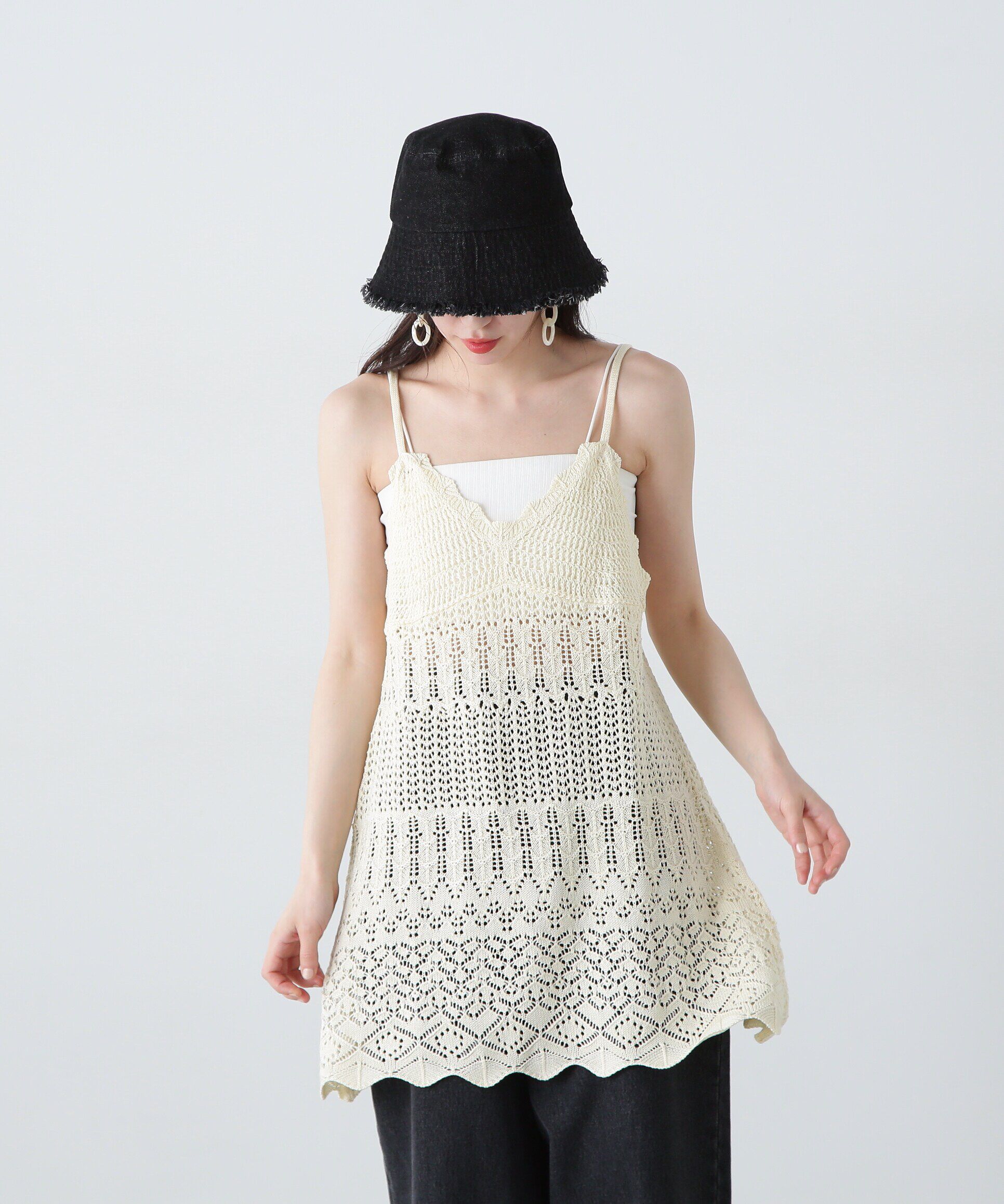  「カギアミ風ニットビスチェ」|ニット・セーター|