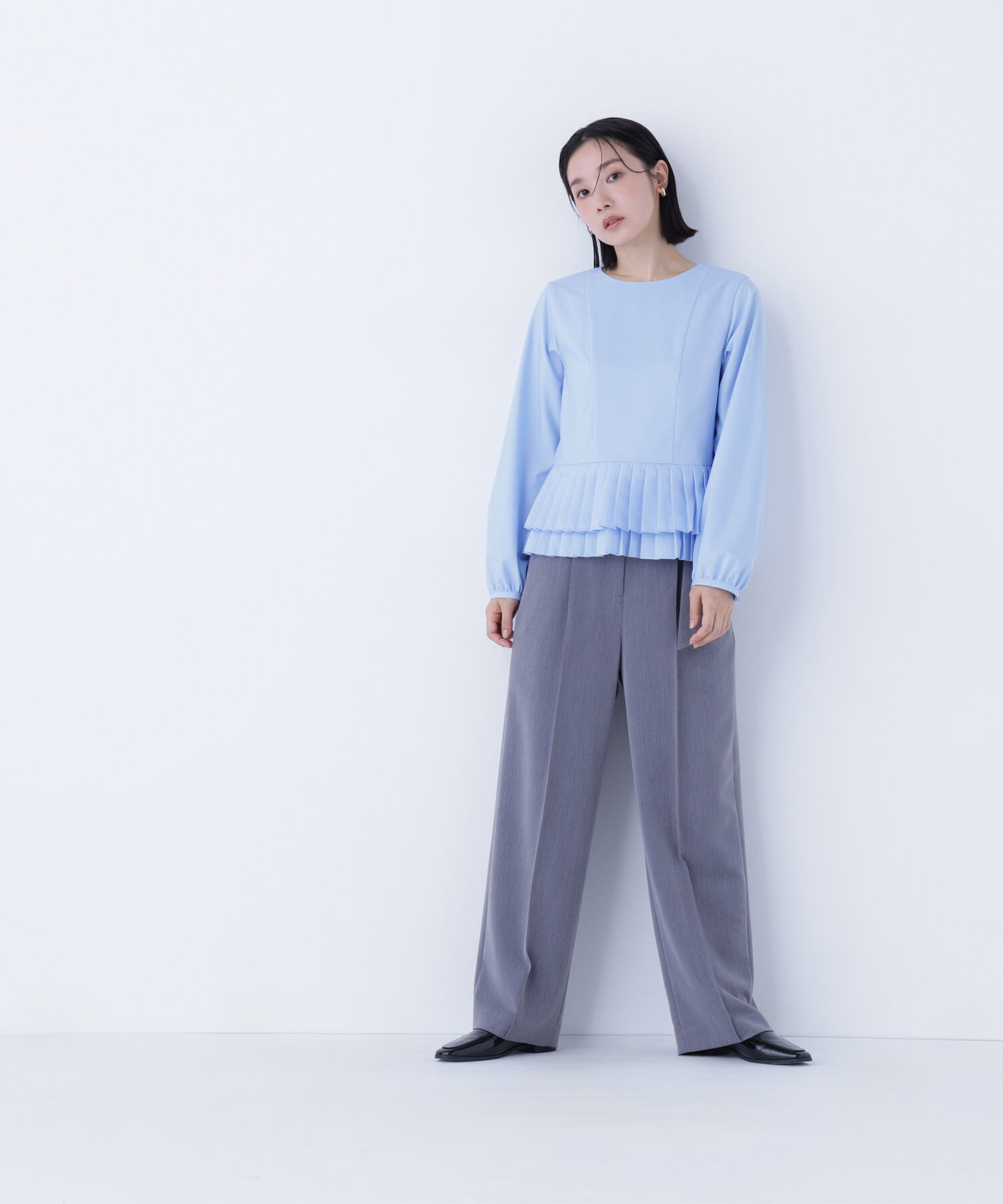  「プリーツヘムブラウス」|シャツ・ブラウス|