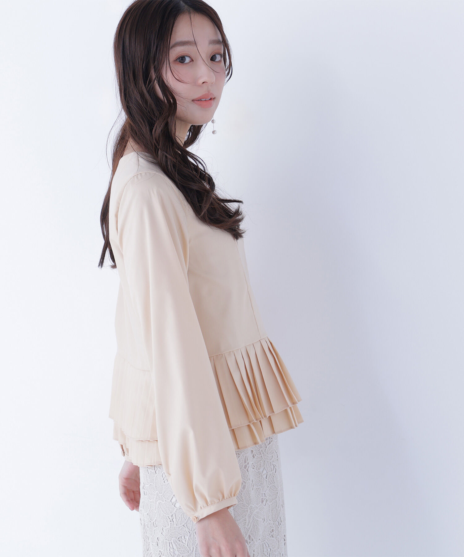  「プリーツヘムブラウス」|シャツ・ブラウス|