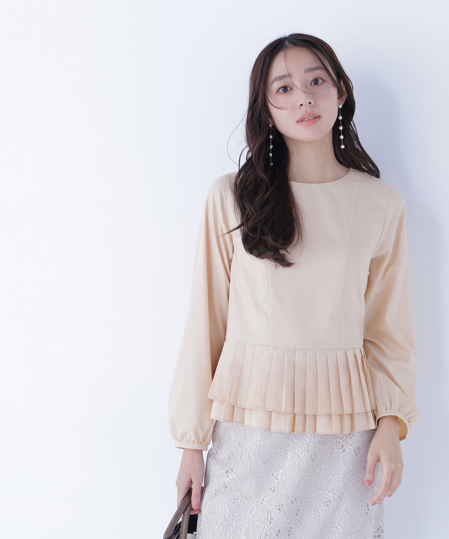  「プリーツヘムブラウス」|シャツ・ブラウス|