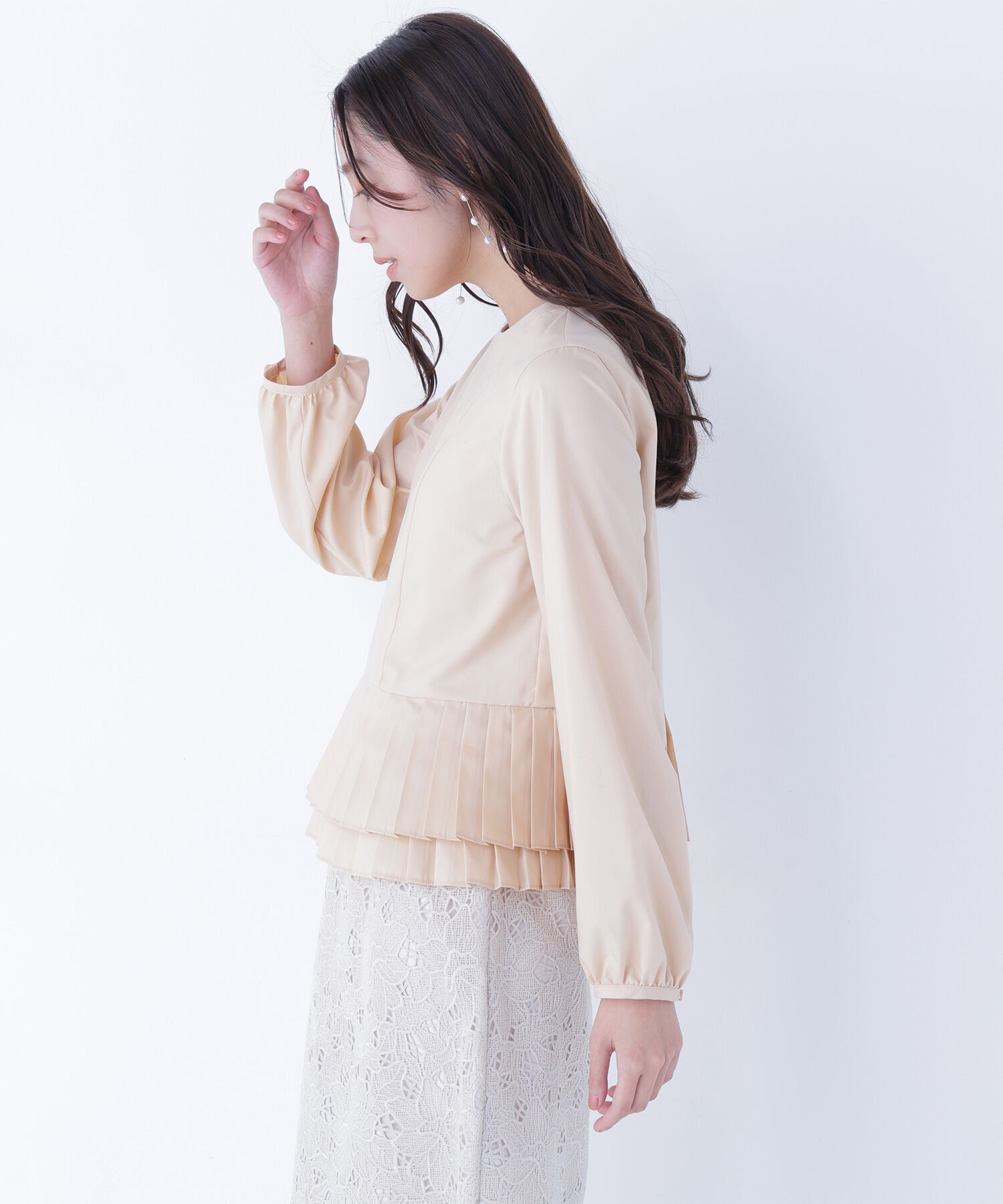  「プリーツヘムブラウス」|シャツ・ブラウス|