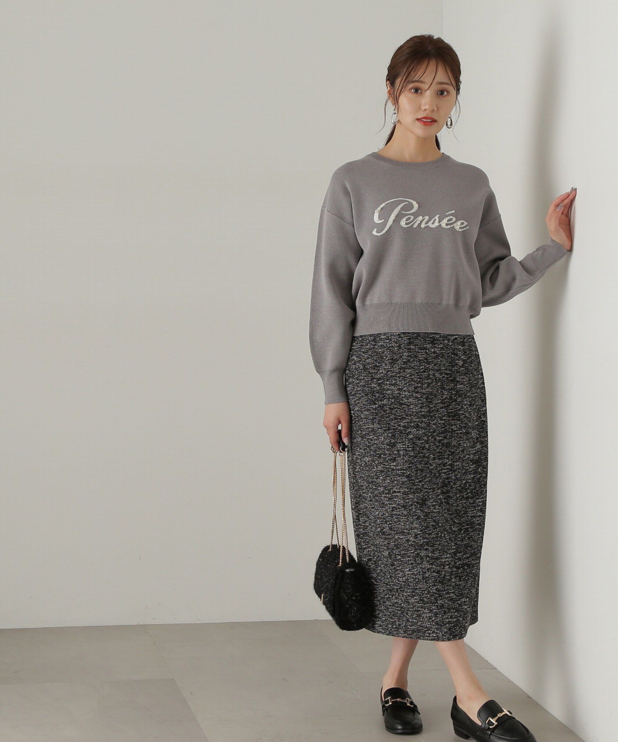 PROPORTION BODY DRESSING「パールロゴニット　WEB限定カラー：ブラウン　24AW」|ニット・セーター|