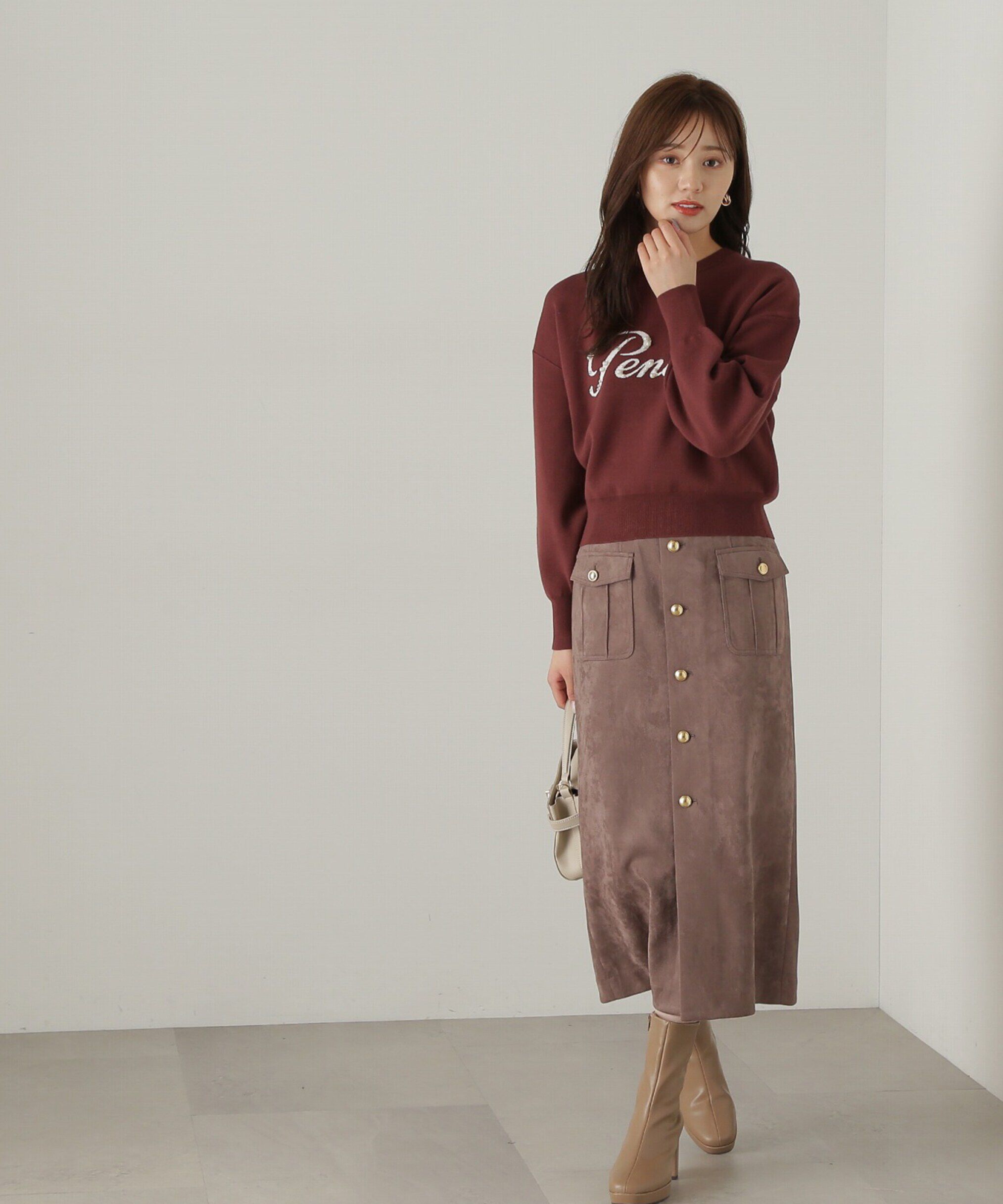 PROPORTION BODY DRESSING「パールロゴニット　WEB限定カラー：ブラウン　24AW」|ニット・セーター|