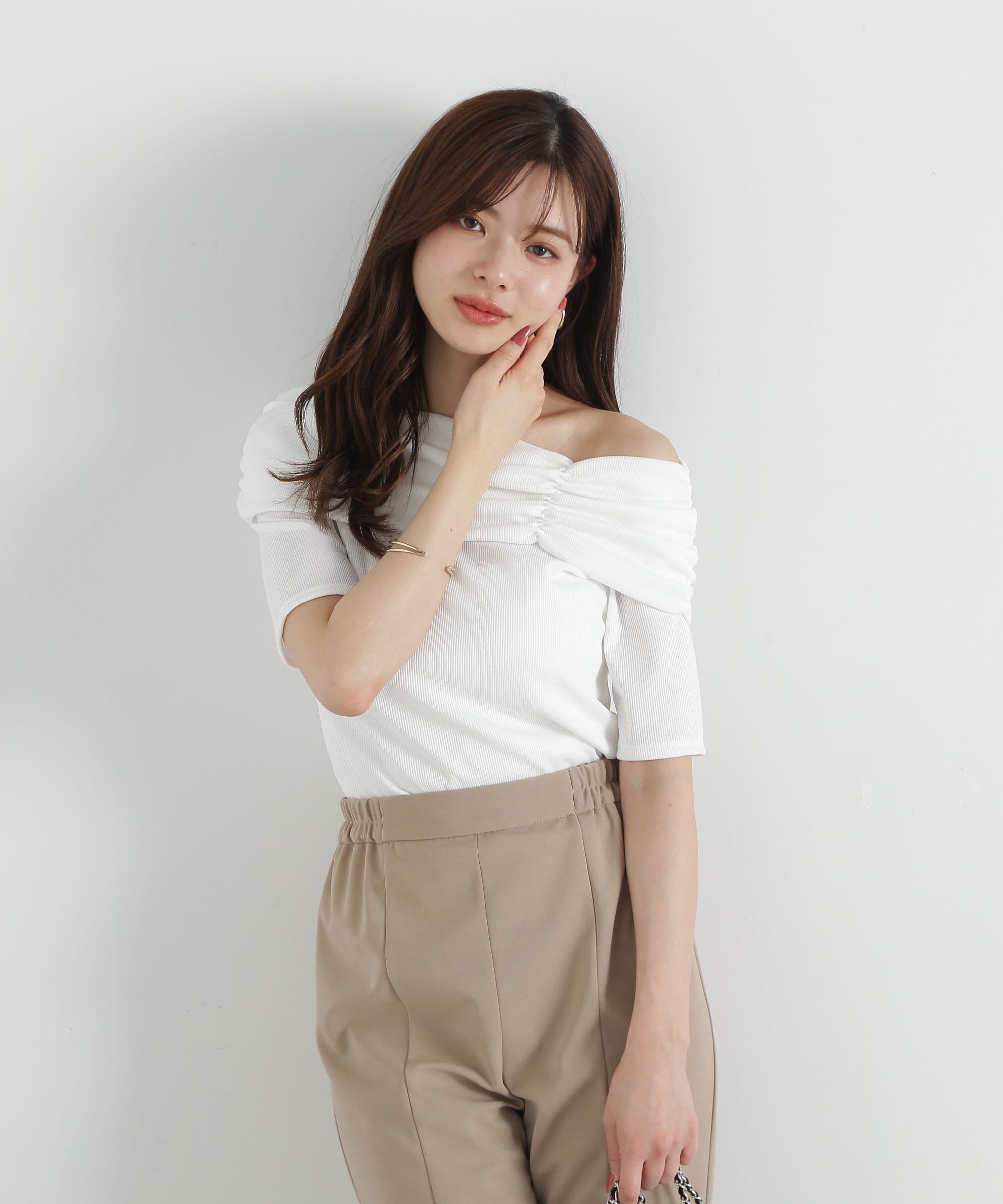 PROPORTION BODY DRESSING「デザインオフショルカットソー」|Tシャツ・カットソー|