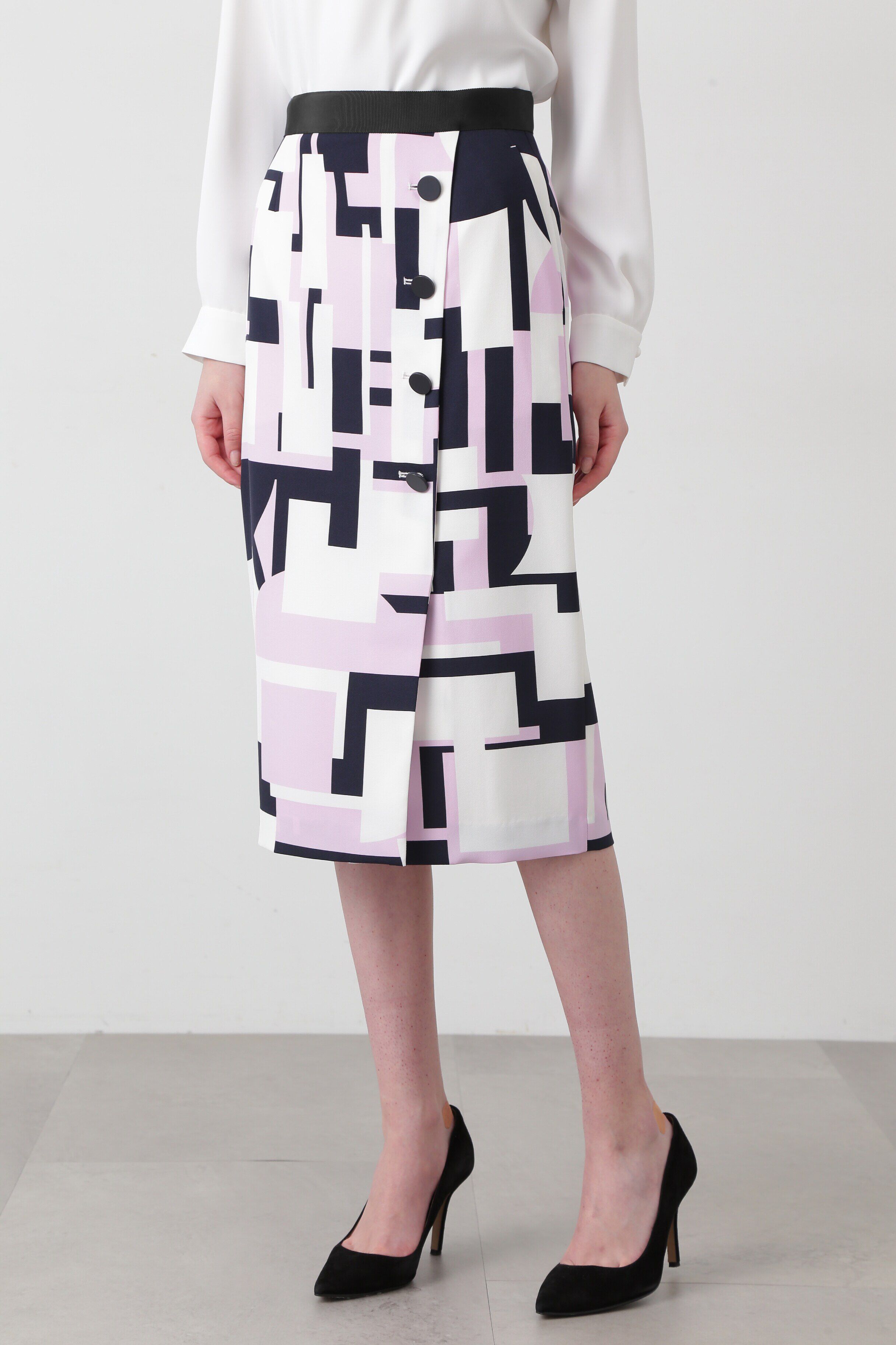  「◆サークルジオメトリックプリントスカート」|スカート|ピンク