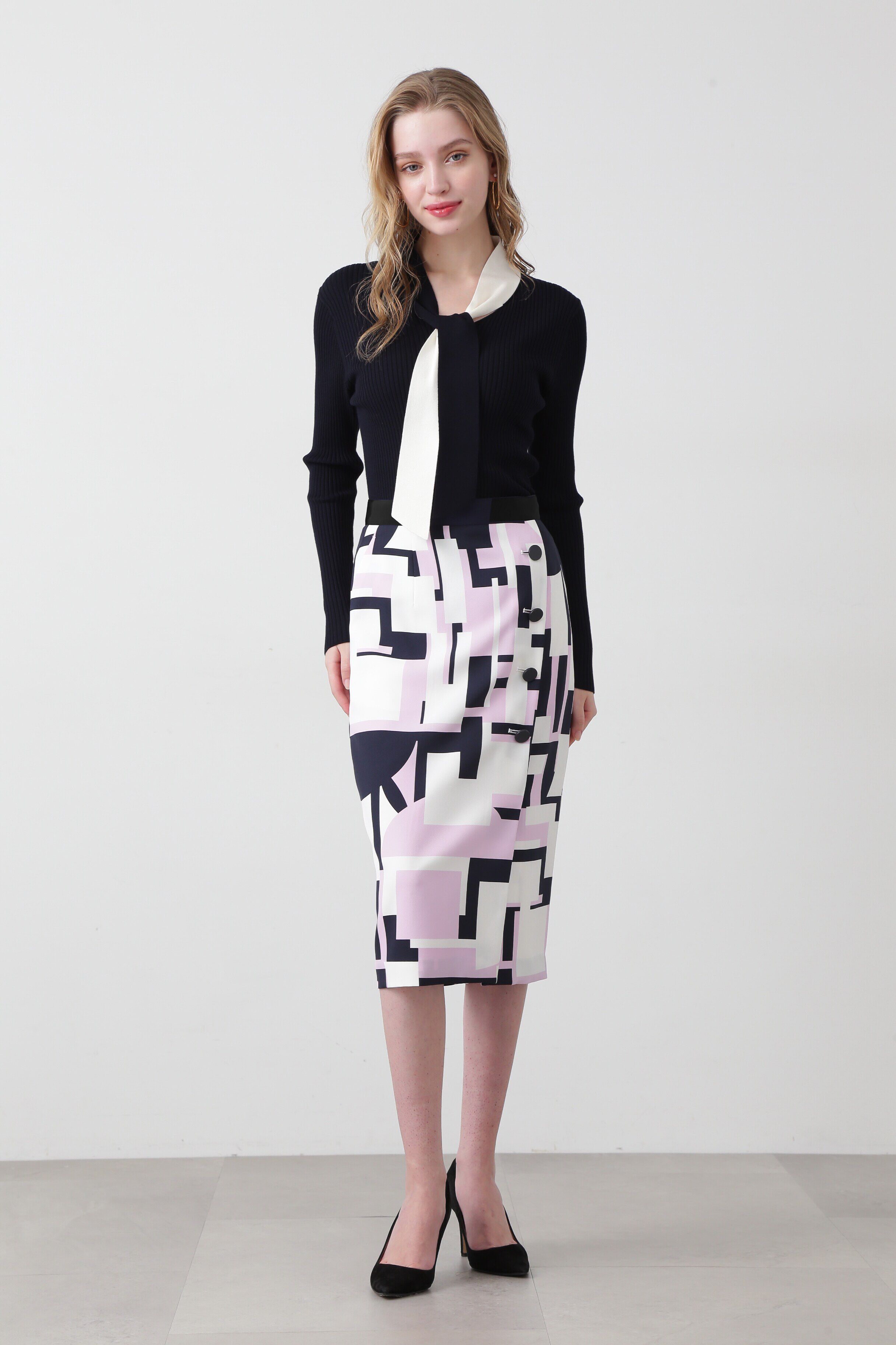  「◆サークルジオメトリックプリントスカート」|スカート|