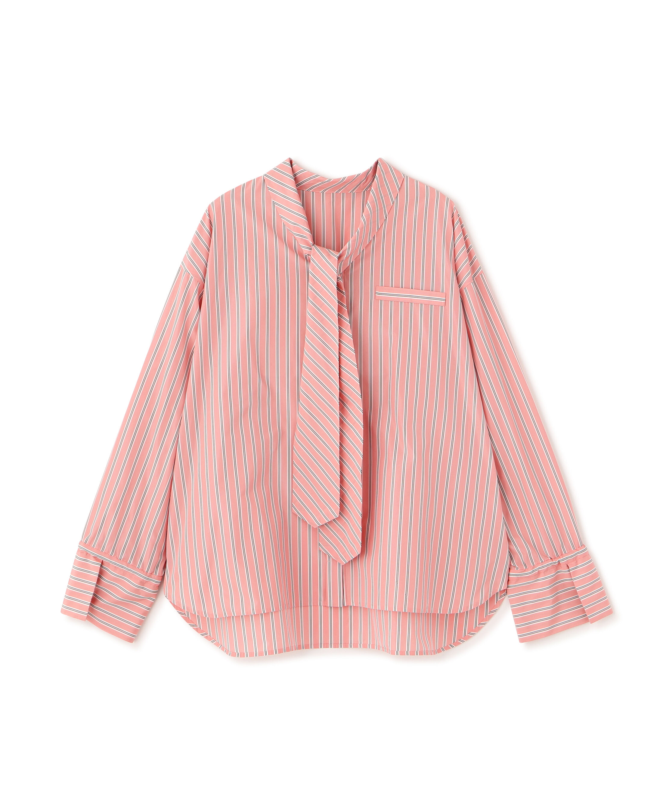  「ストライプタイネックシャツ」|シャツ・ブラウス|